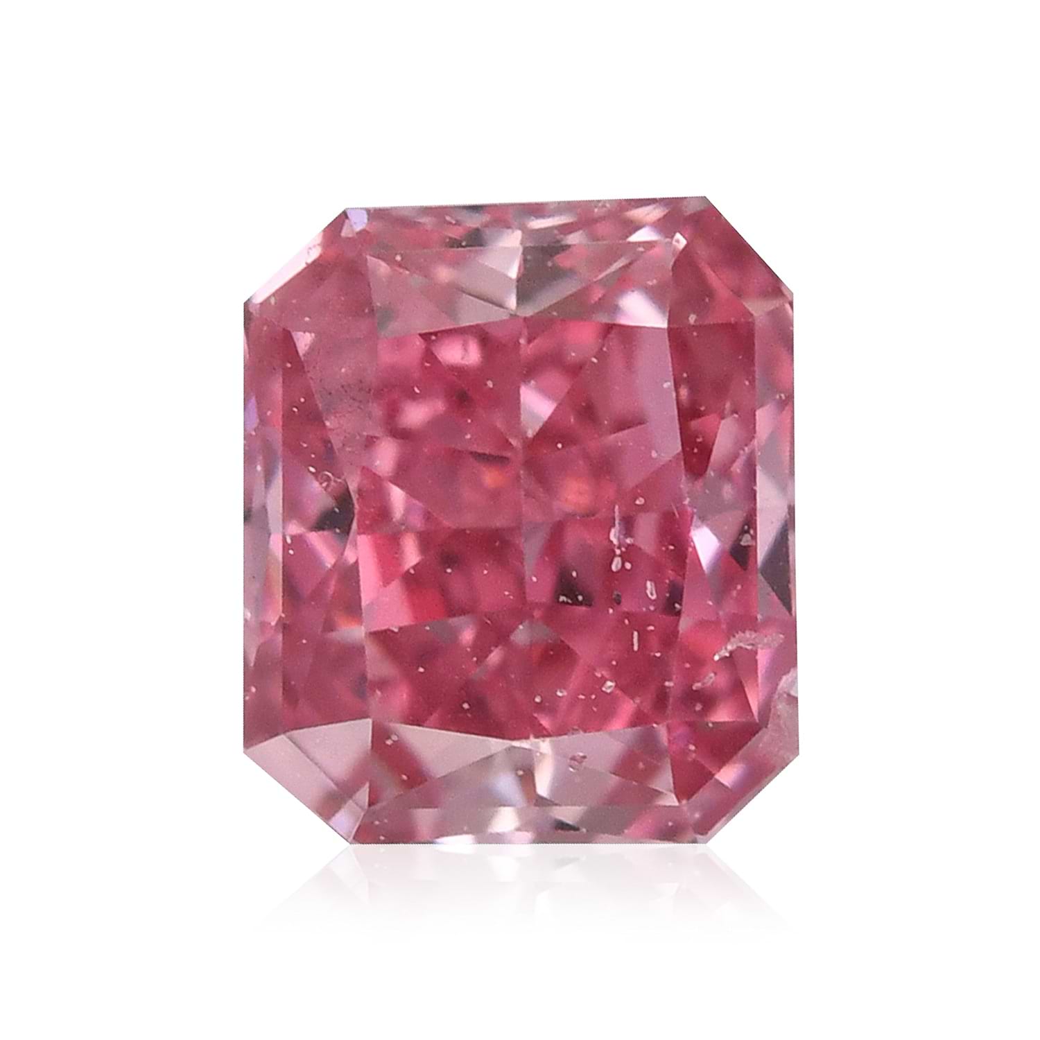 0.20 Carat Fancy Intense Pink Radiant Diamond SI2 GIA