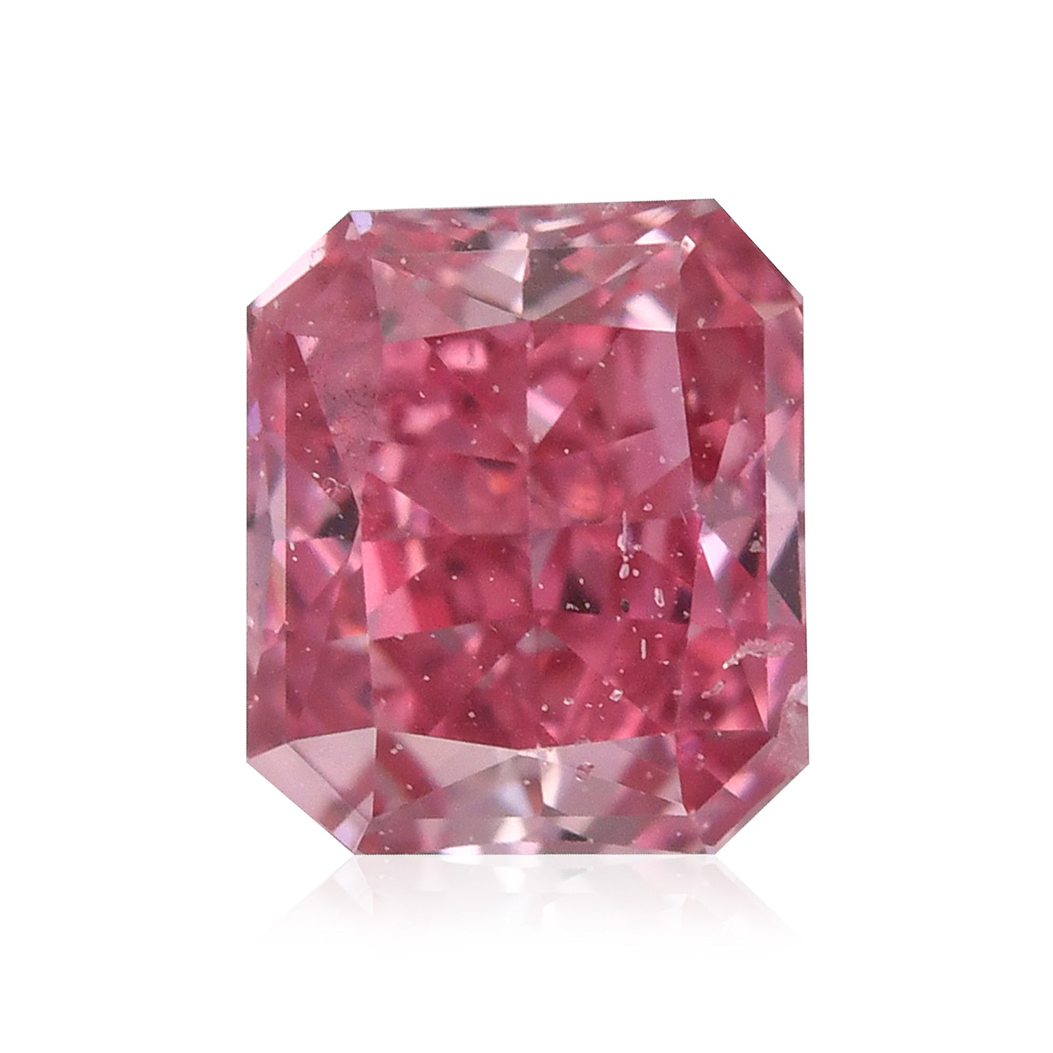 0.20 Carat Fancy Intense Pink Radiant Diamond SI2 GIA