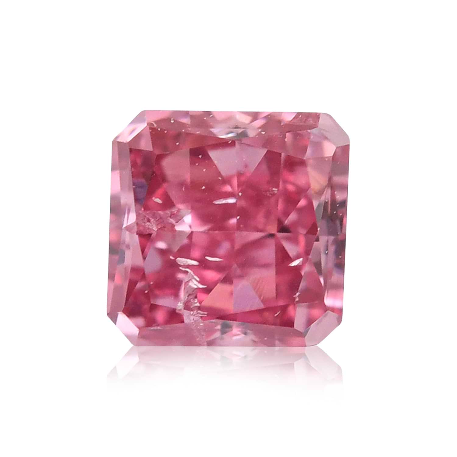 0.17 Carat Fancy Intense Purplish Pink Radiant Diamond I1 GIA