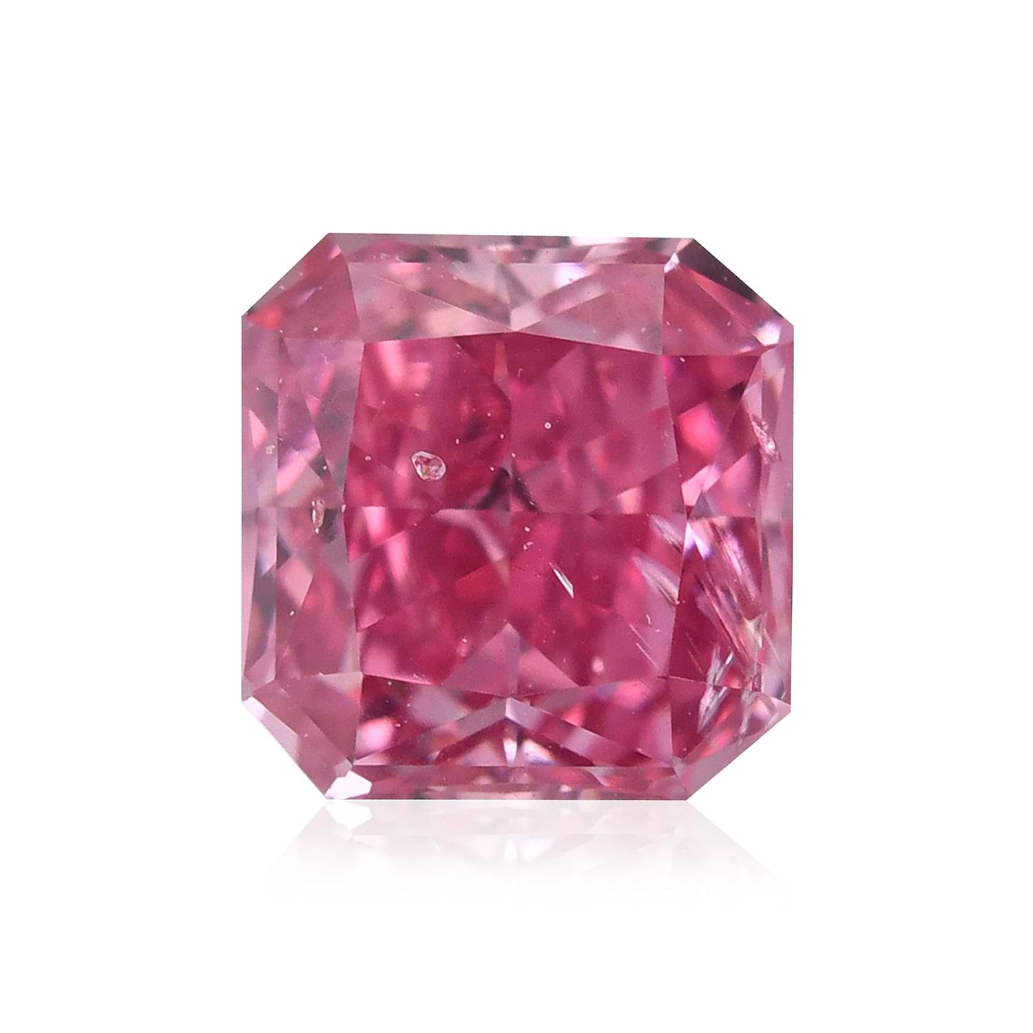 0.25 Carat Fancy Vivid Purplish Pink Radiant Diamond I1 GIA