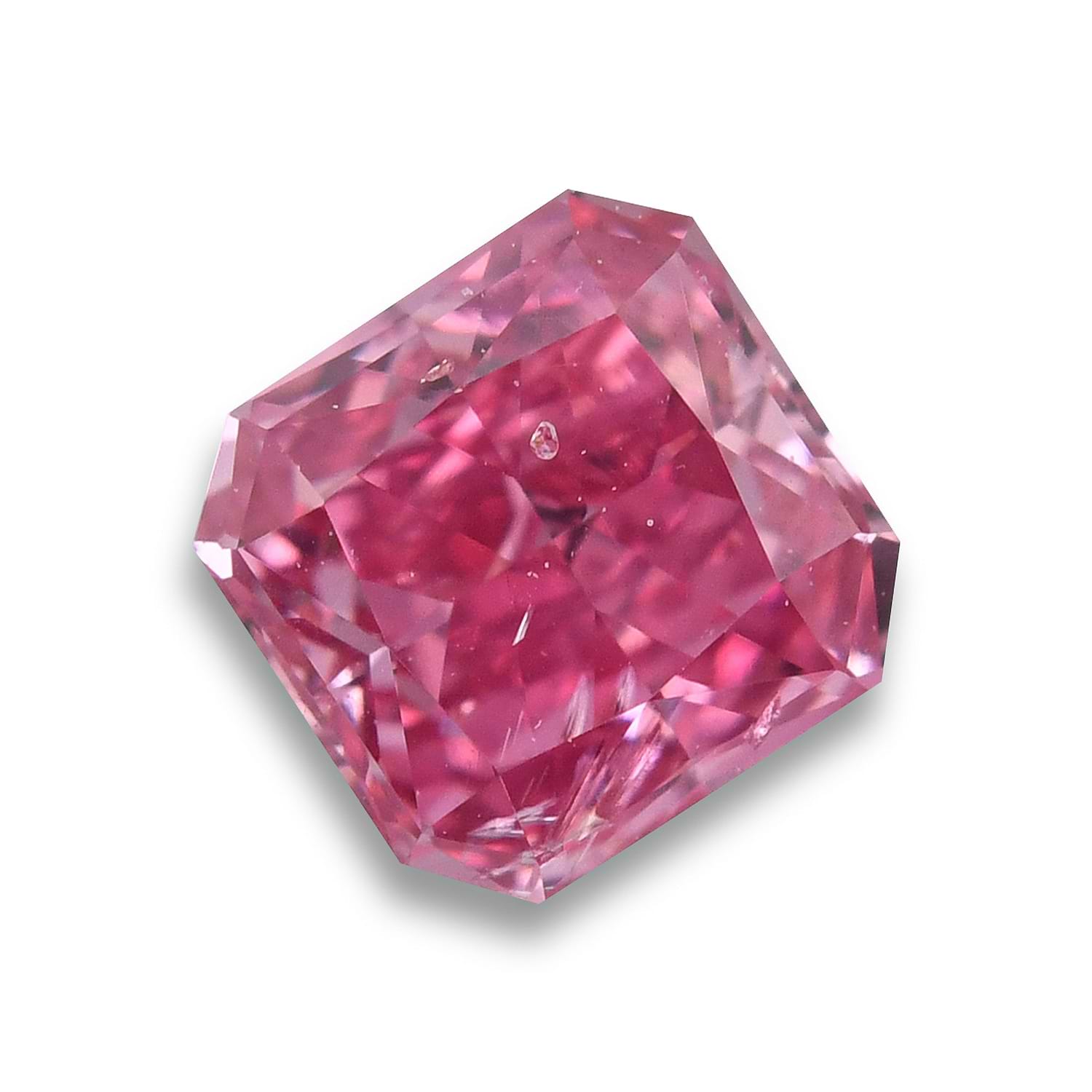 0.25 Carat Fancy Vivid Purplish Pink Radiant Diamond I1 GIA