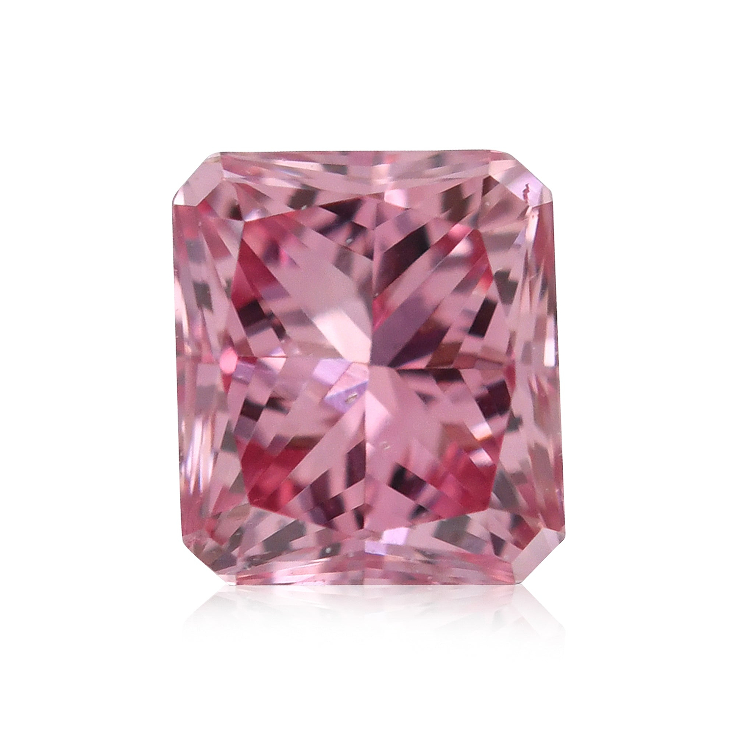 0.14 Carat Fancy Intense Purplish Pink Radiant Diamond (SI1) GIA