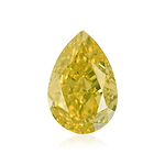 0.41 Carat Fancy Vivid Yellow Pear Diamond SI1 GIA