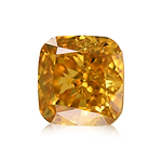 0.35 Carat Fancy Deep Orangy Yellow Cushion Diamond SI1 GIA