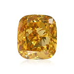0.39 Carat Fancy Intense Orange Yellow Cushion Diamond SI1 GIA