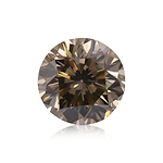 1.08 Carat Fancy Dark Gray Greenish Yellow Round Brillant Diamond VS1 GIA