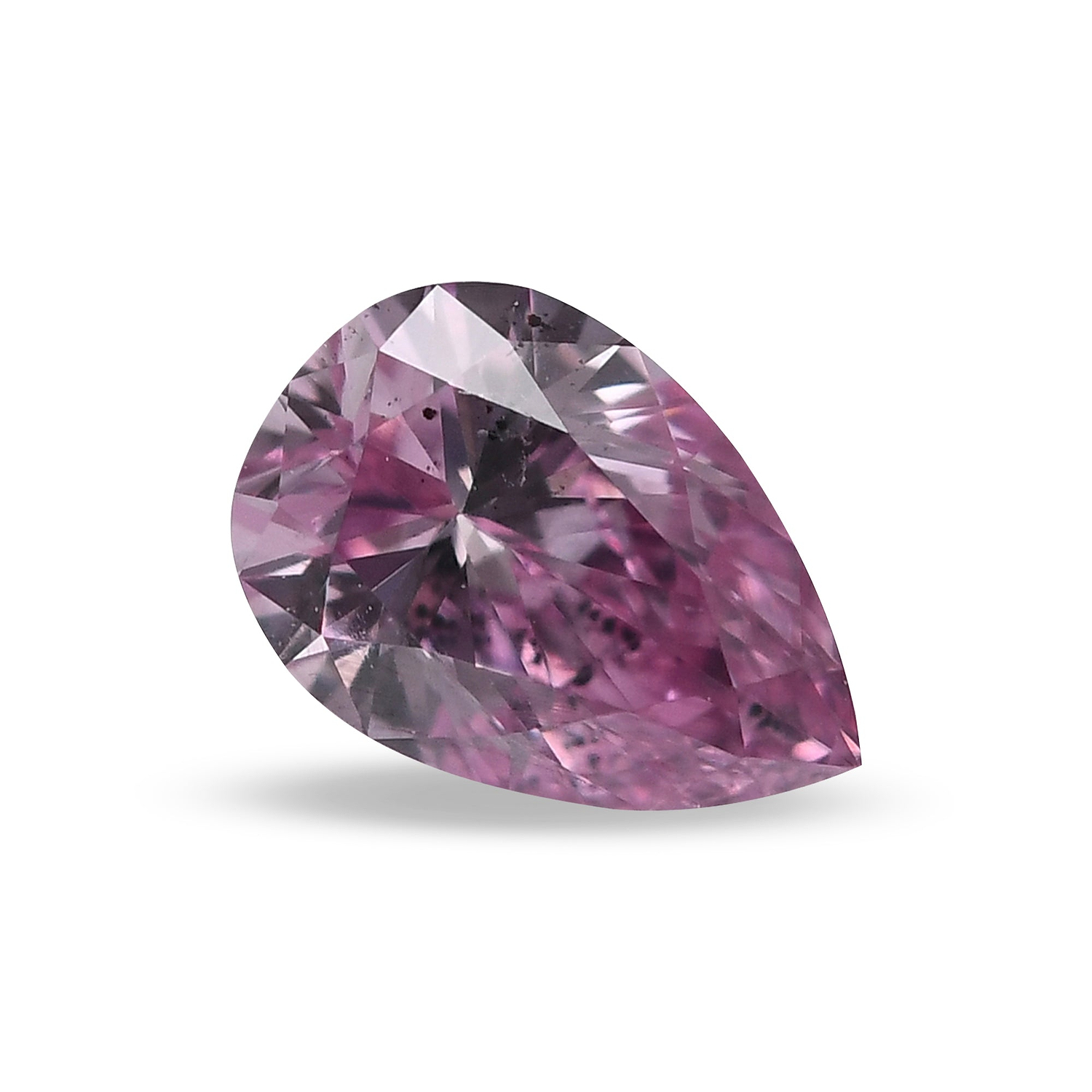 0.17 Carat Fancy Intense Purplish Pink Pear Diamond I1 GIA