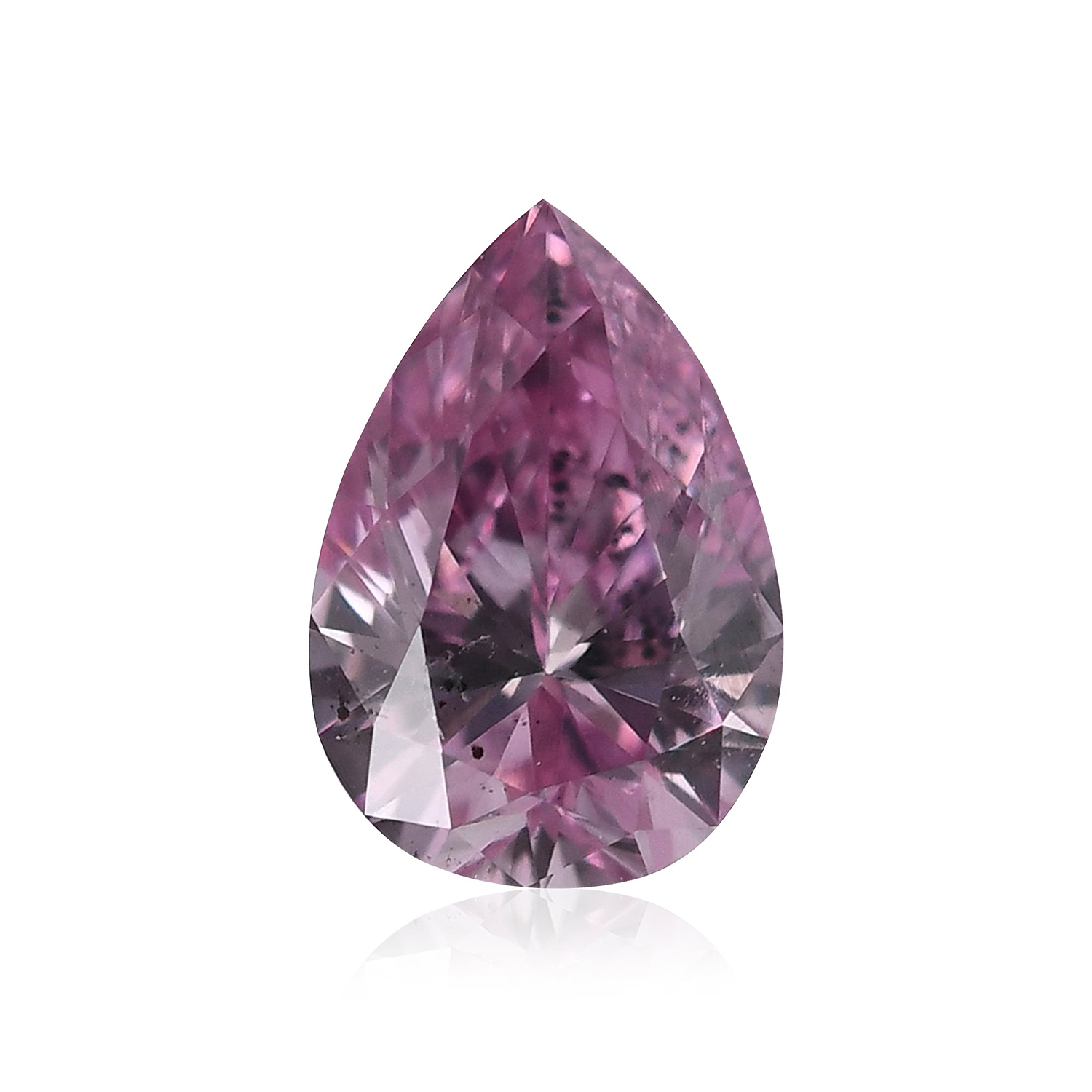 0.17 Carat Fancy Intense Purplish Pink Pear Diamond I1 GIA