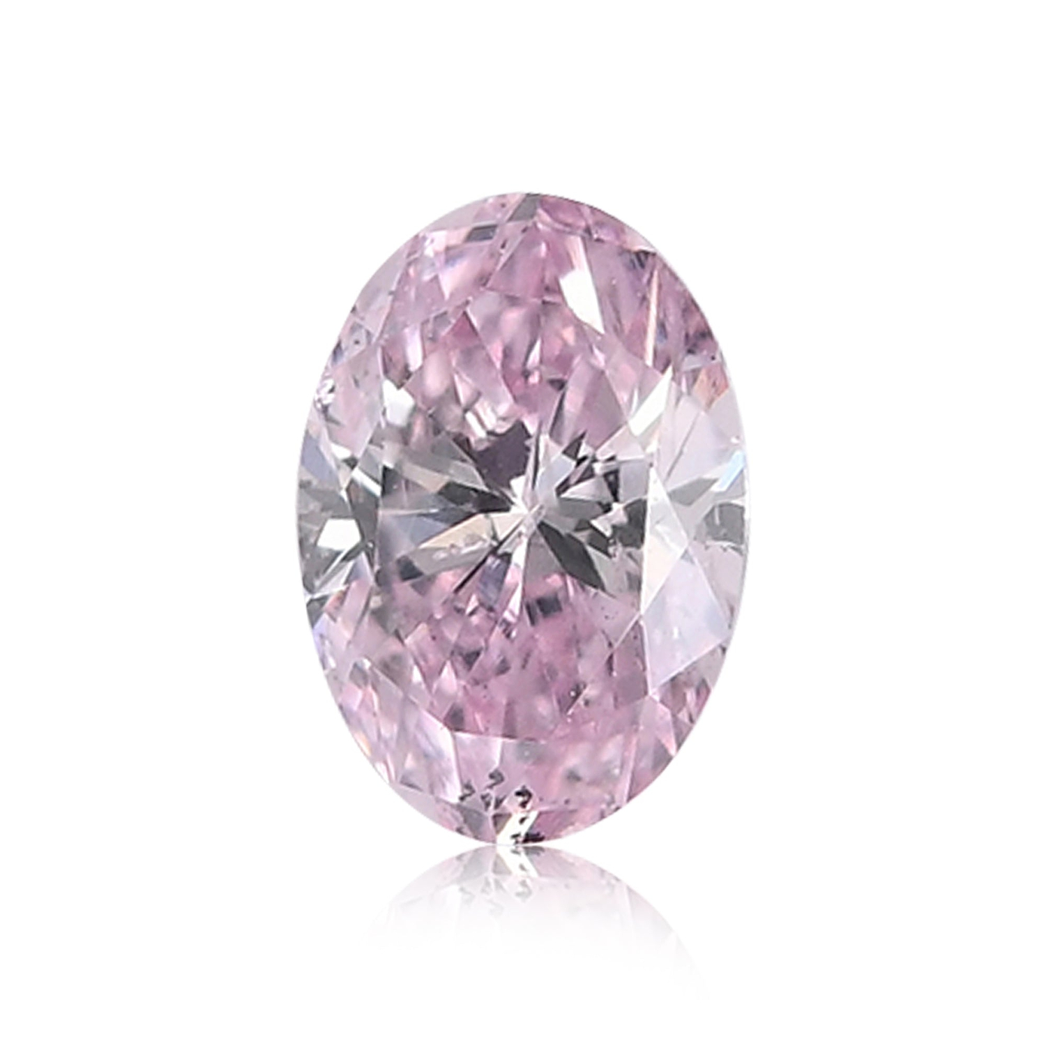 0.19 Carat Fancy Intense Purplish Pink Oval Diamond (I1) GIA