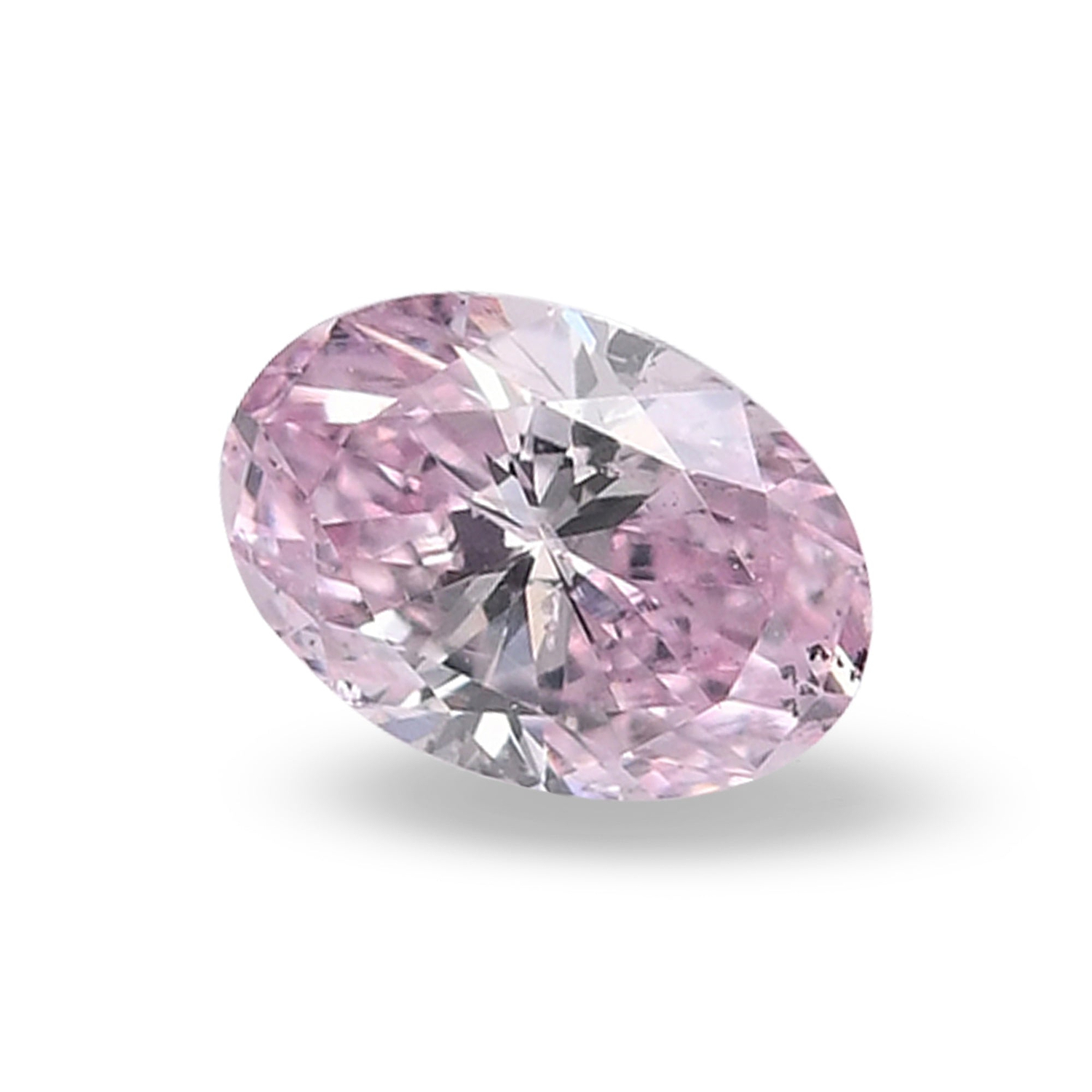 0.19 Carat Fancy Intense Purplish Pink Oval Diamond (I1) GIA