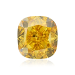 0.51 Carat Fancy Intense Orange Yellow Cushion Diamond VS2 GIA