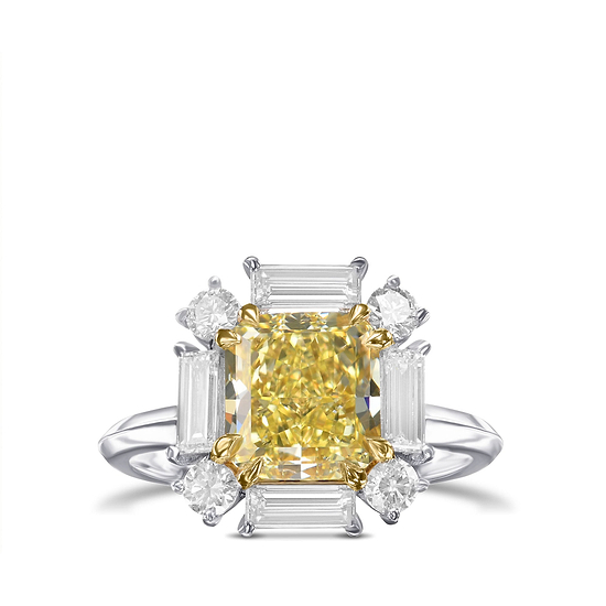 Fancy Yellow Cushion Halo Diamond Ring