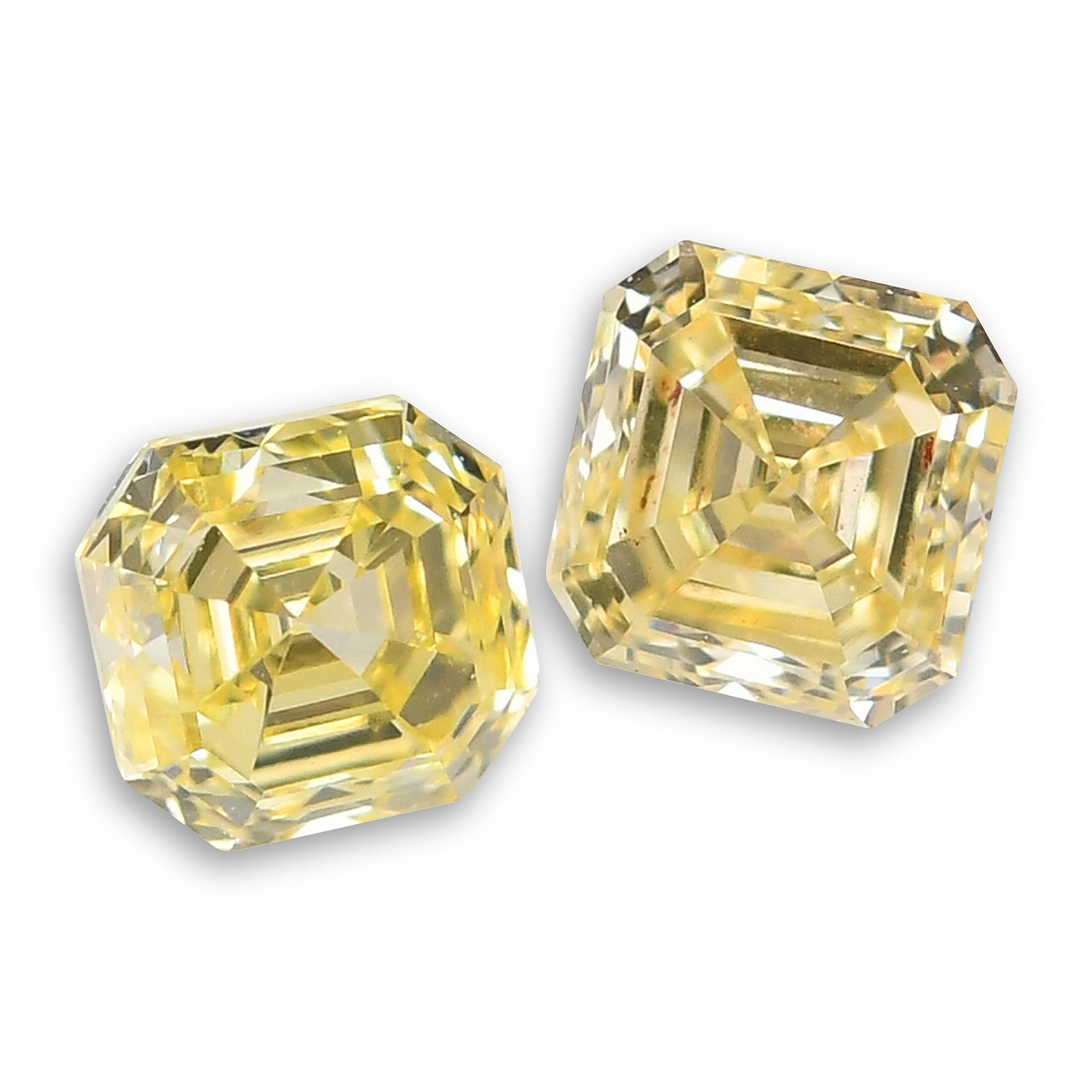 0.50 Carat Fancy Yellow Asscher Diamonds (VS2)
