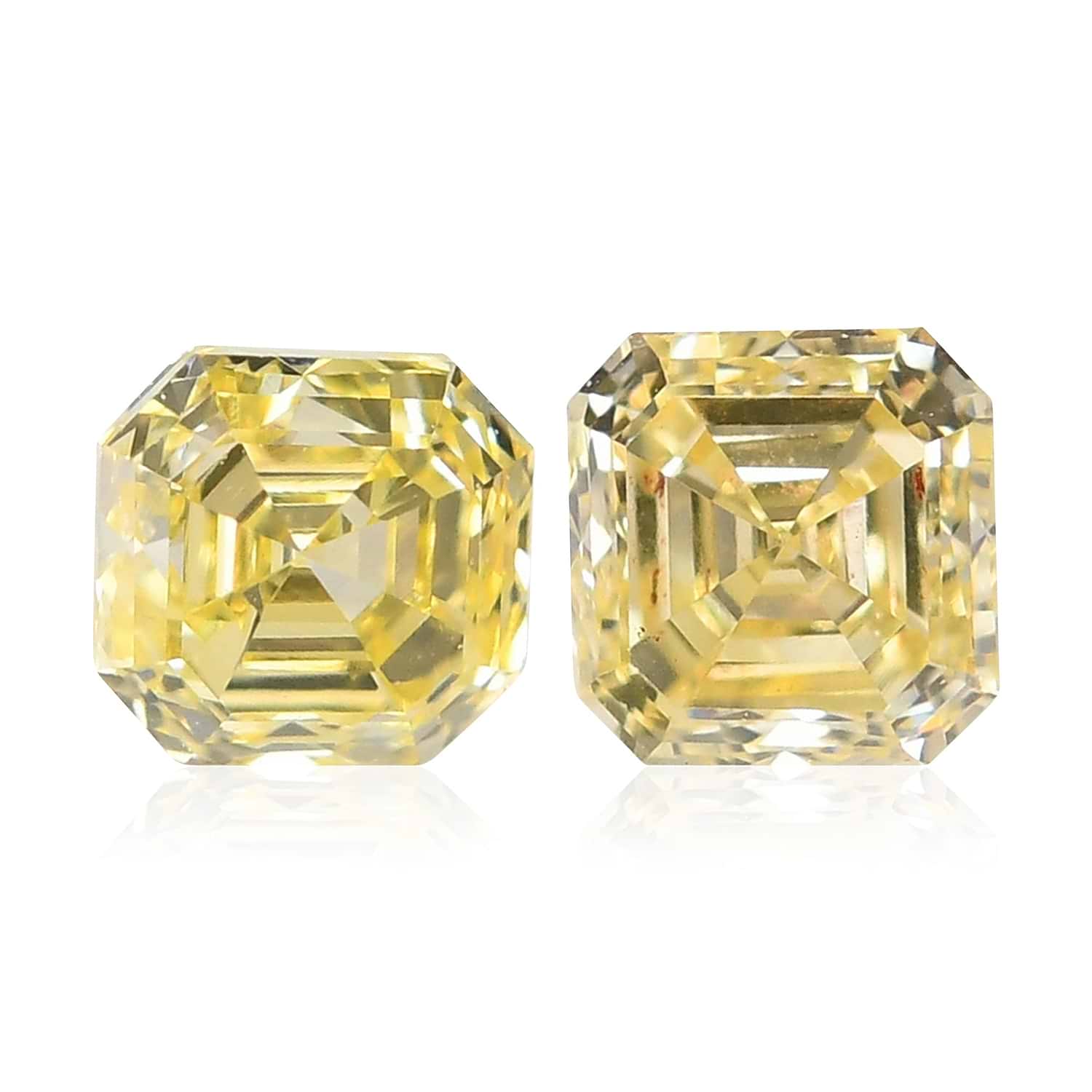 0.50 Carat Fancy Yellow Asscher Diamonds (VS2)