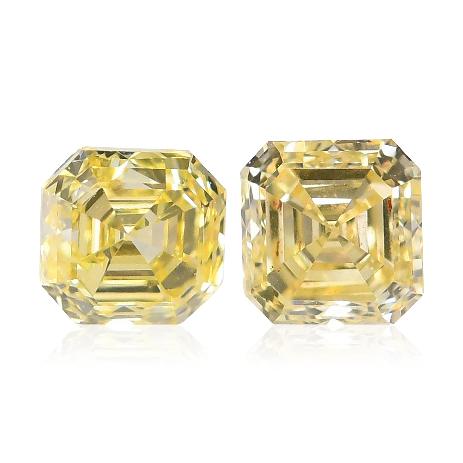 0.50 Carat Fancy Yellow Asscher Diamonds (VS2)