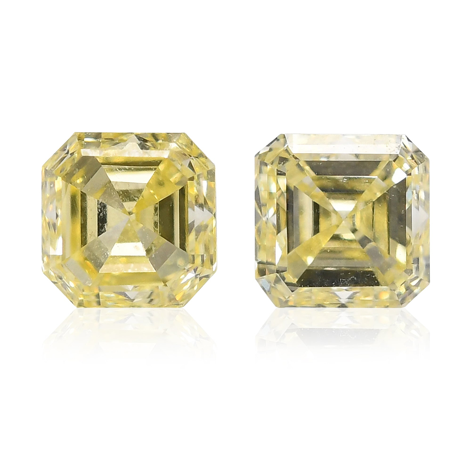 0.72 Carat Fancy Yellow Asscher Diamonds (VS2)