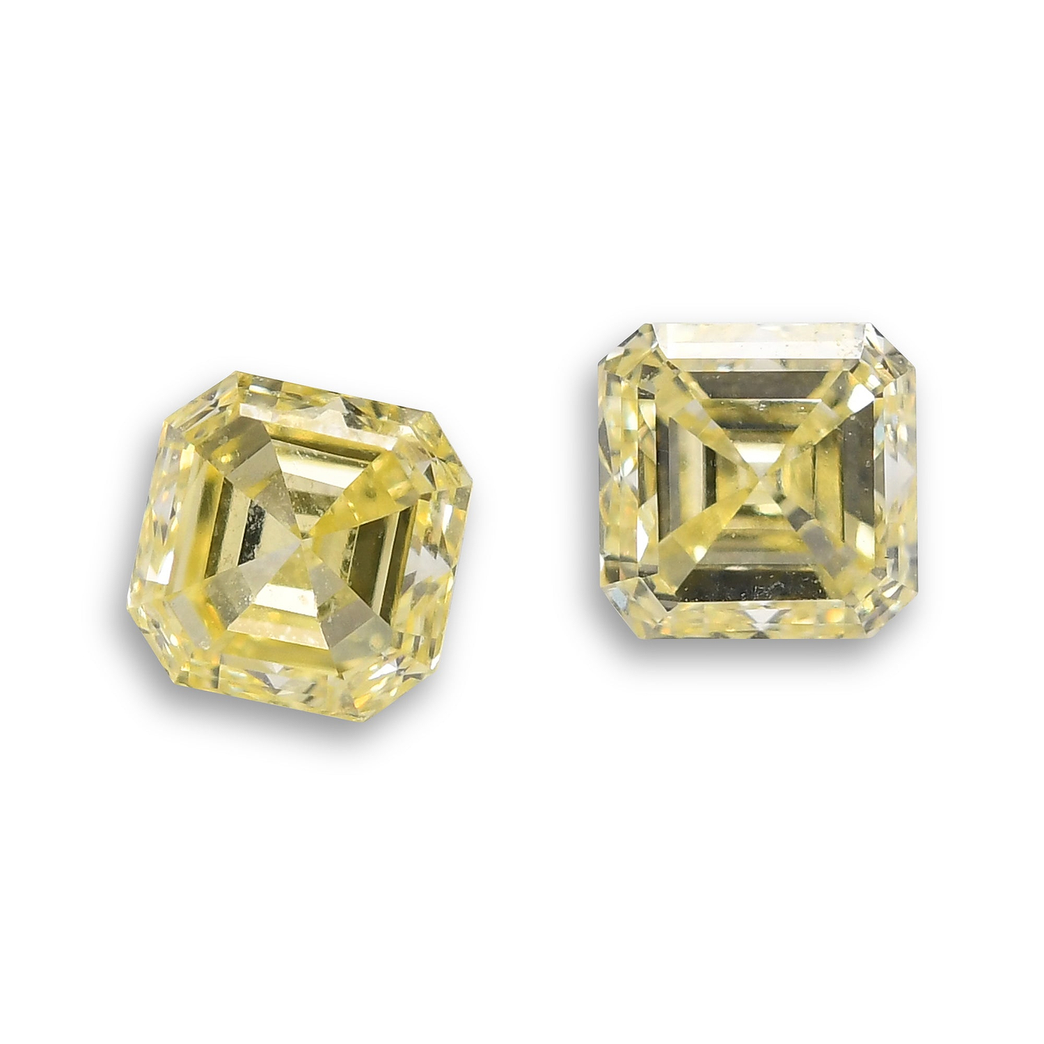 0.72 Carat Fancy Yellow Asscher Diamonds (VS2)