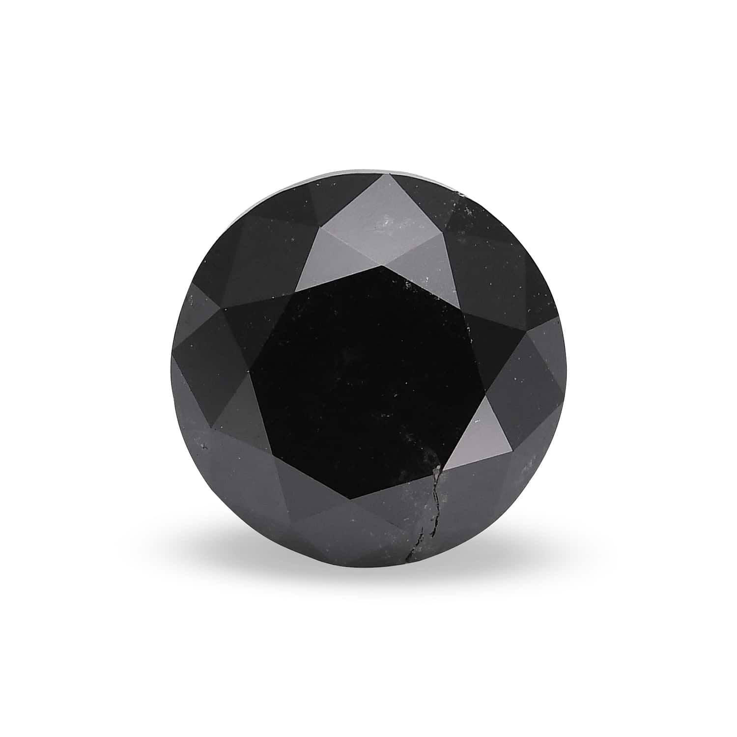 1.52 Carat Fancy Black Round Brillant Diamond GIA
