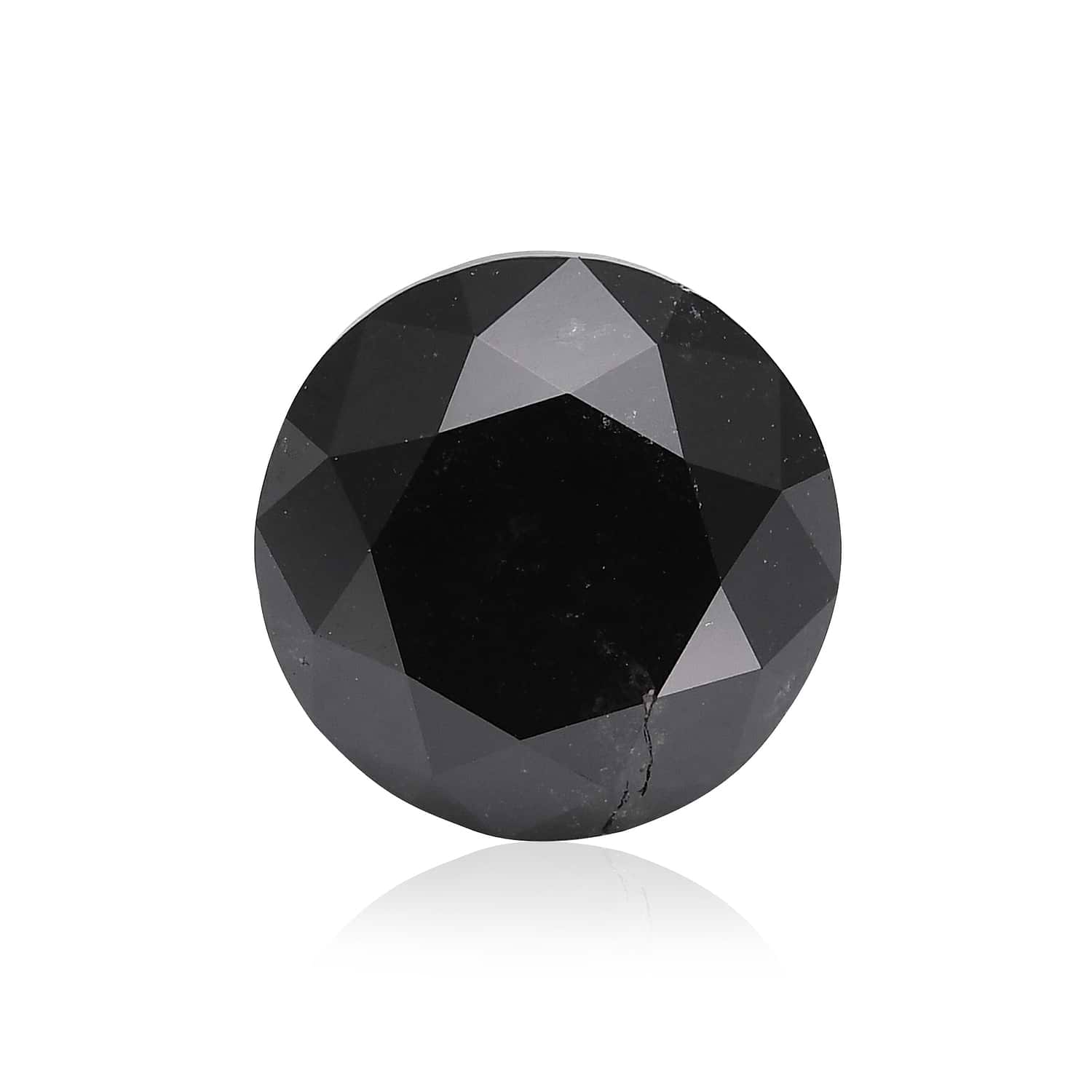 1.52 Carat Fancy Black Round Brillant Diamond GIA