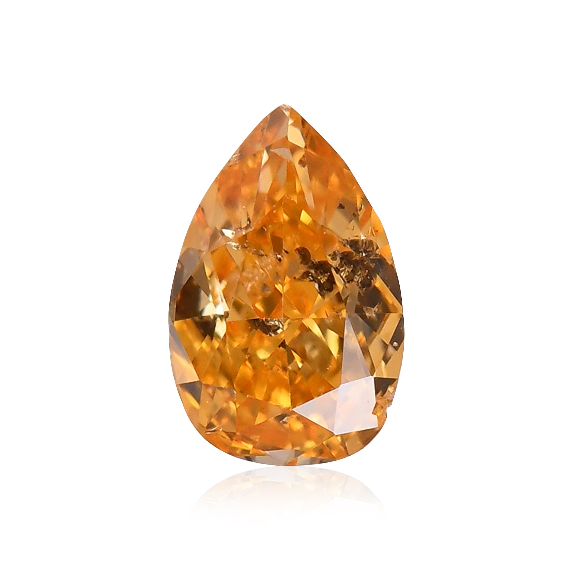 0.20 Carat Fancy Vivid Yellow Orange Pear Diamond GIA | LEIBISH