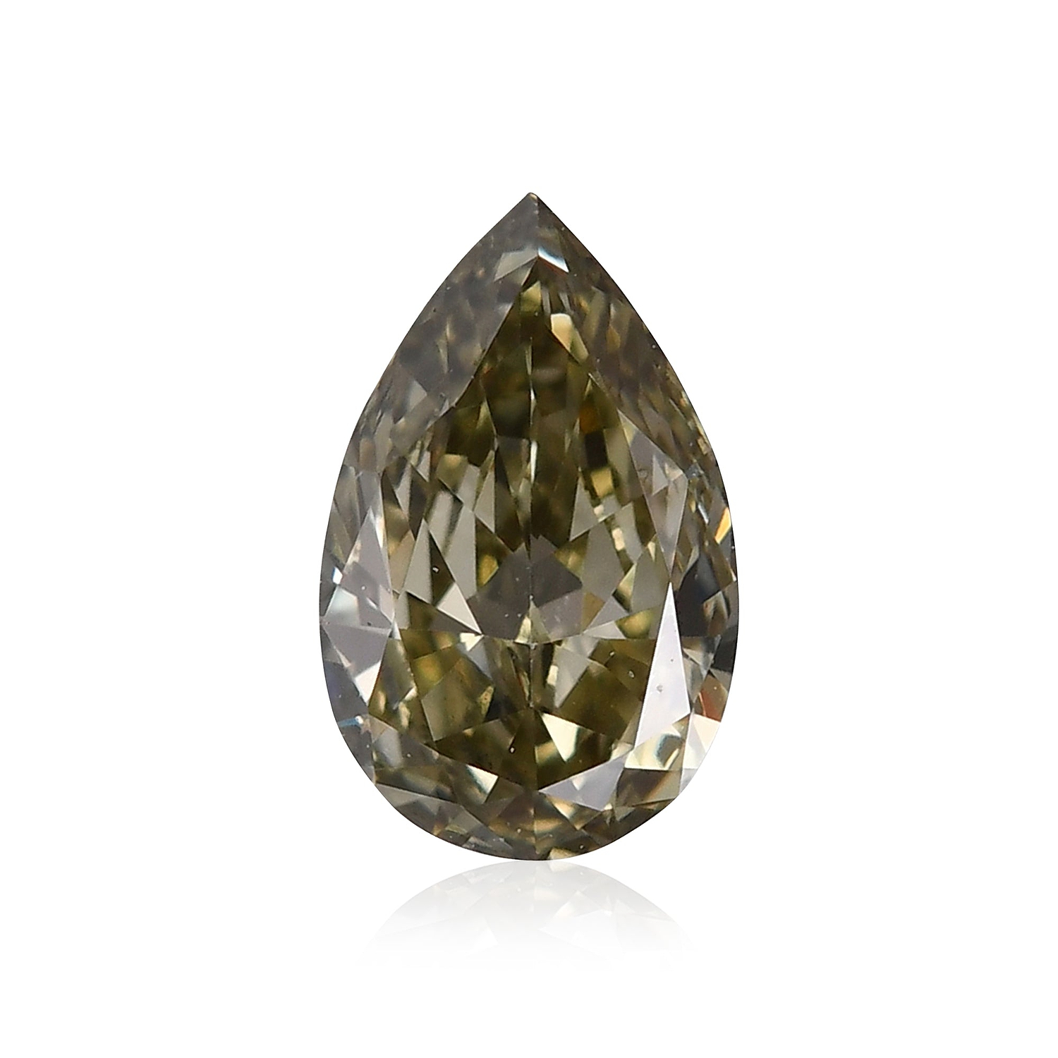 0.20 Carat Fancy Grayish Greenish Yellow Pear Diamond VVS2 GIA