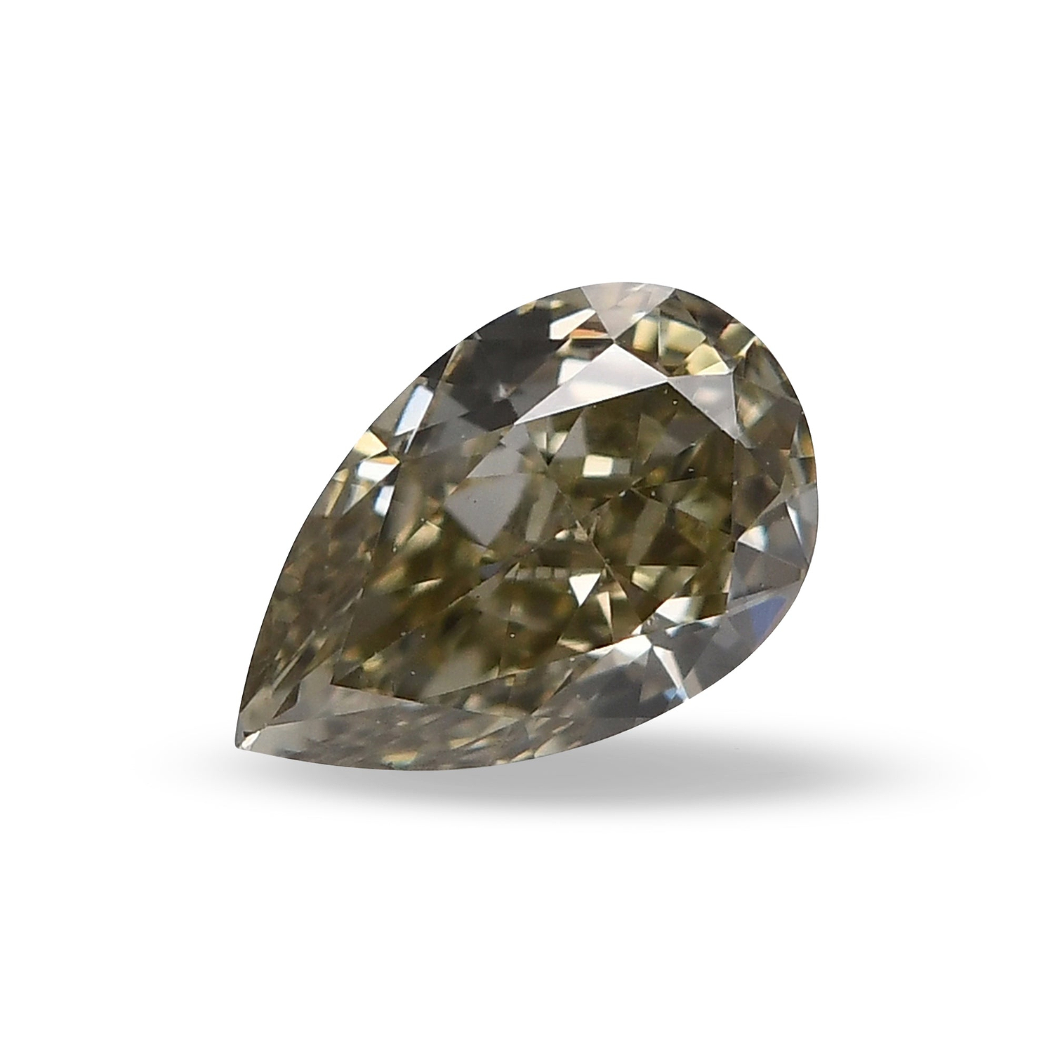0.20 Carat Fancy Grayish Greenish Yellow Pear Diamond VS1 GIA
