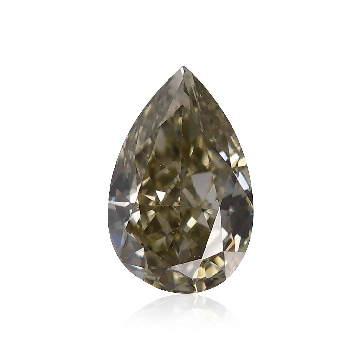 0.20 Carat Fancy Grayish Greenish Yellow Pear Diamond VS1 GIA