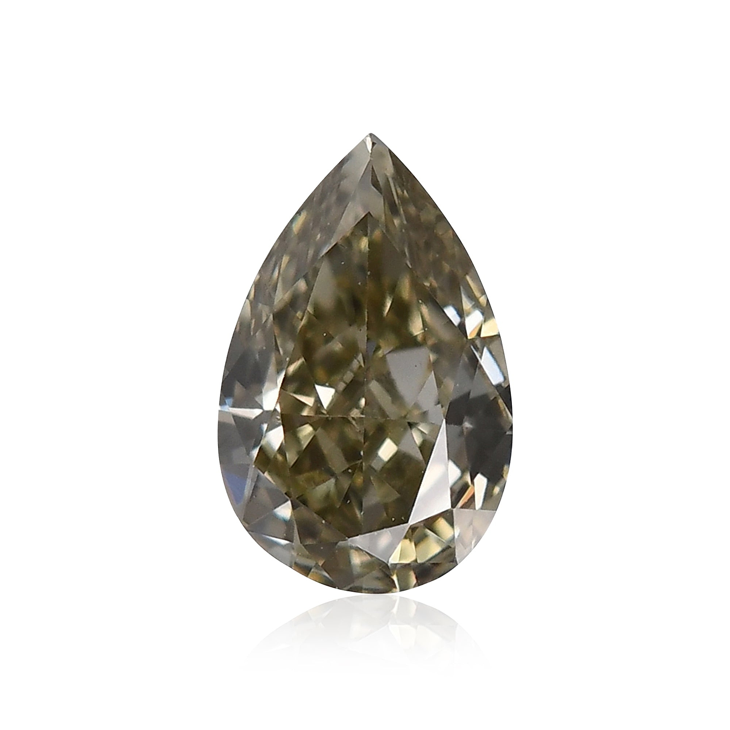 0.20 Carat Fancy Grayish Greenish Yellow Pear Diamond VS1 GIA