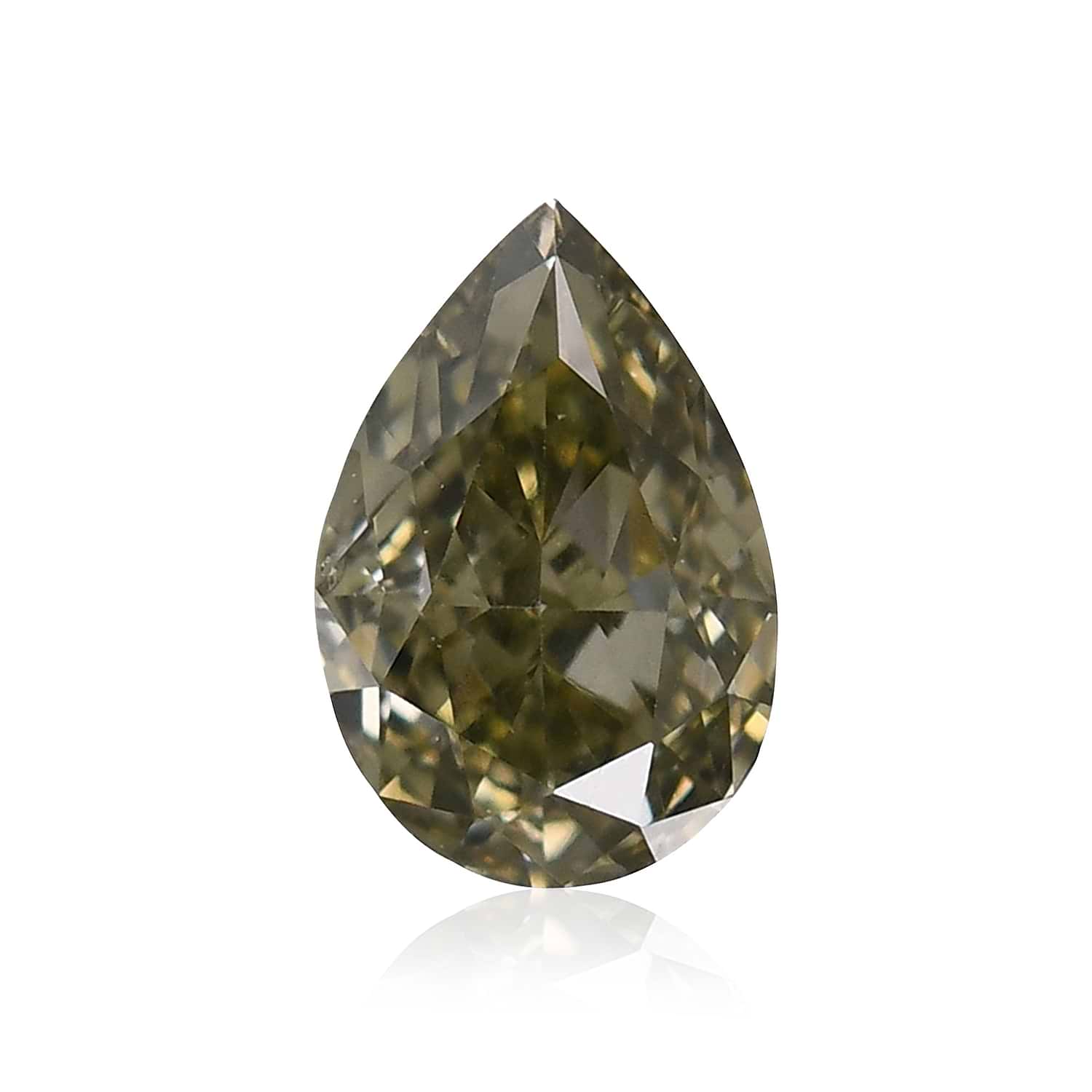 0.22 Carat Fancy Grayish Greenish Yellow Pear Diamond (VS) GIA