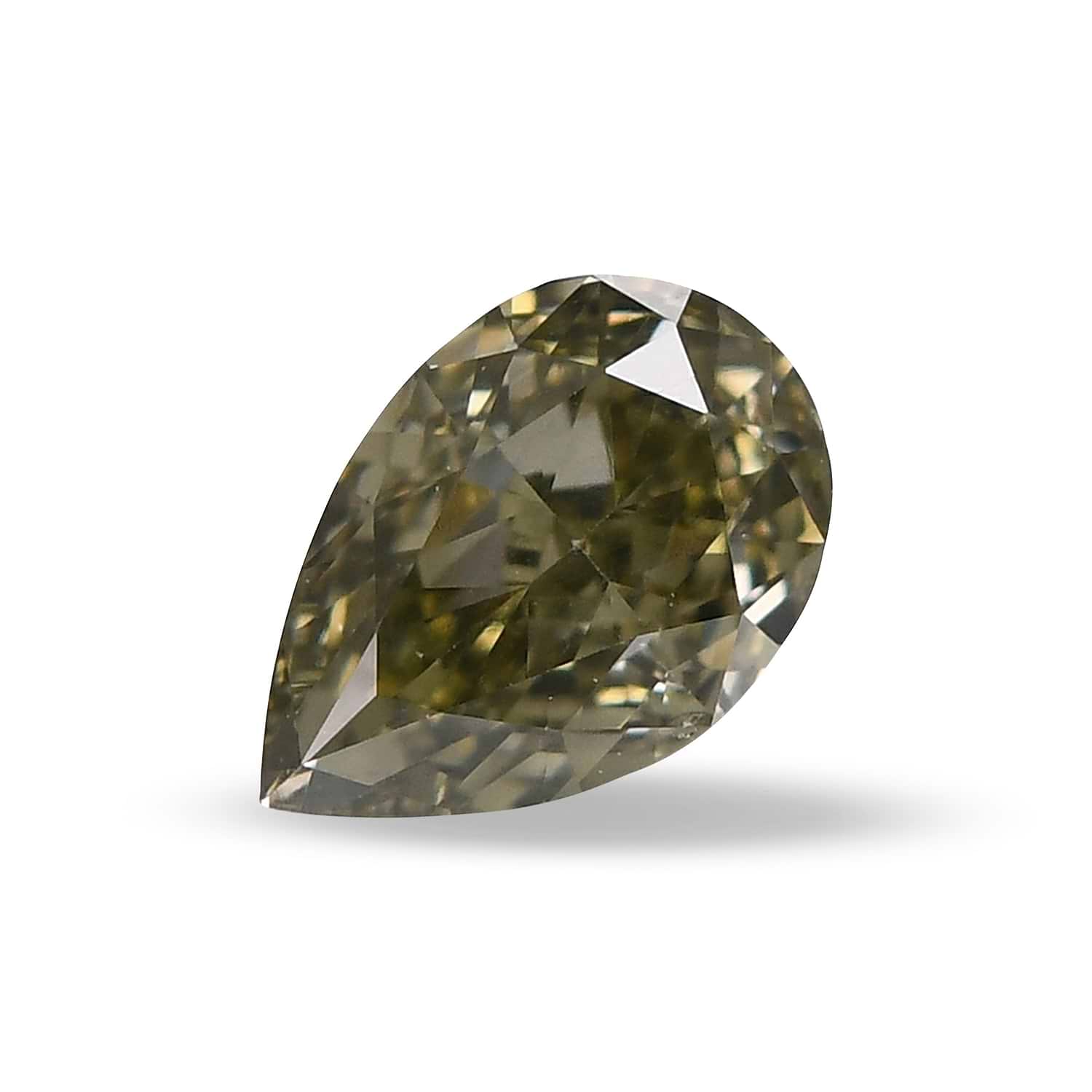 0.22 Carat Fancy Grayish Greenish Yellow Pear Diamond (VS) GIA
