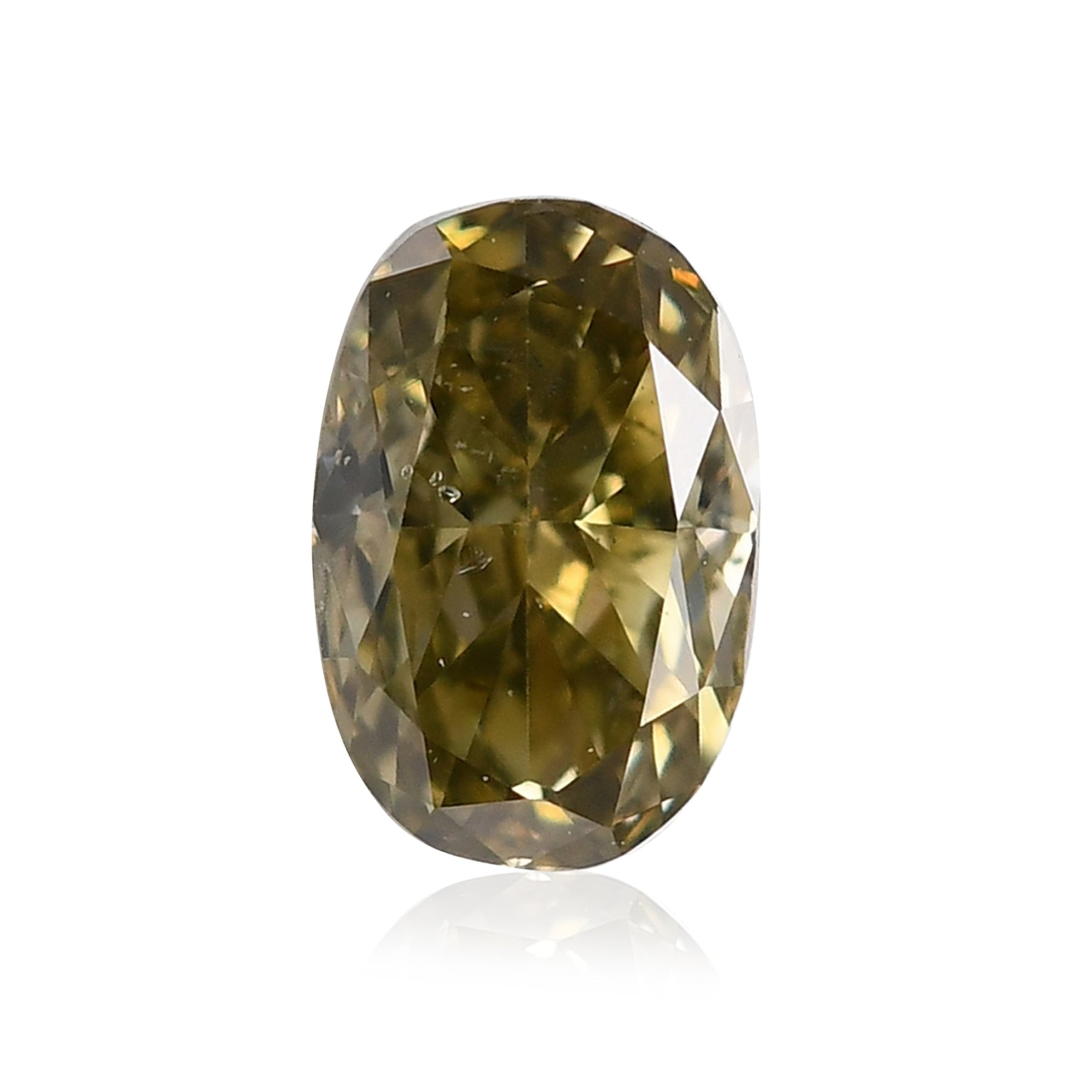 0.26 Carat Fancy Grayish Greenish Yellow Oval Diamond  GIA