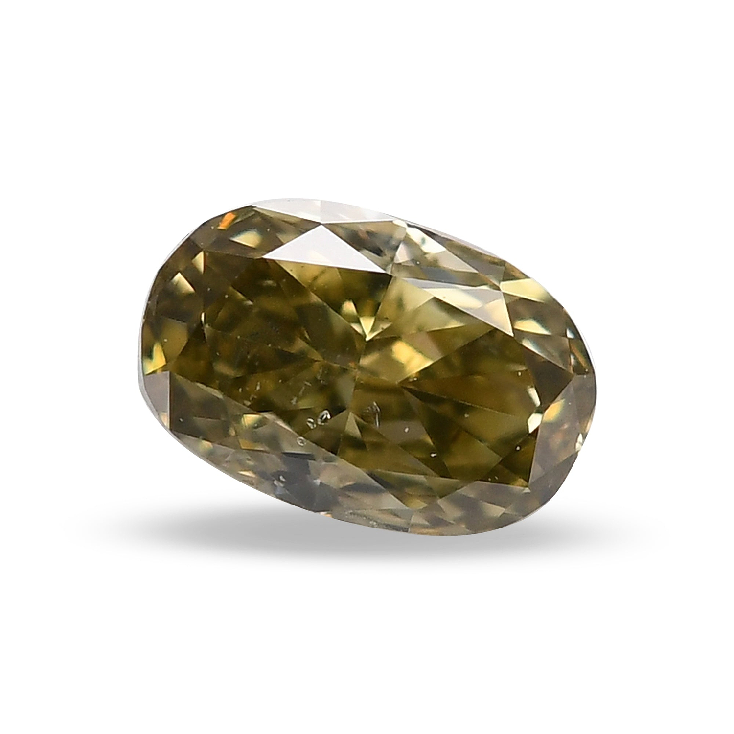 0.26 Carat Fancy Grayish Greenish Yellow Oval Diamond  GIA