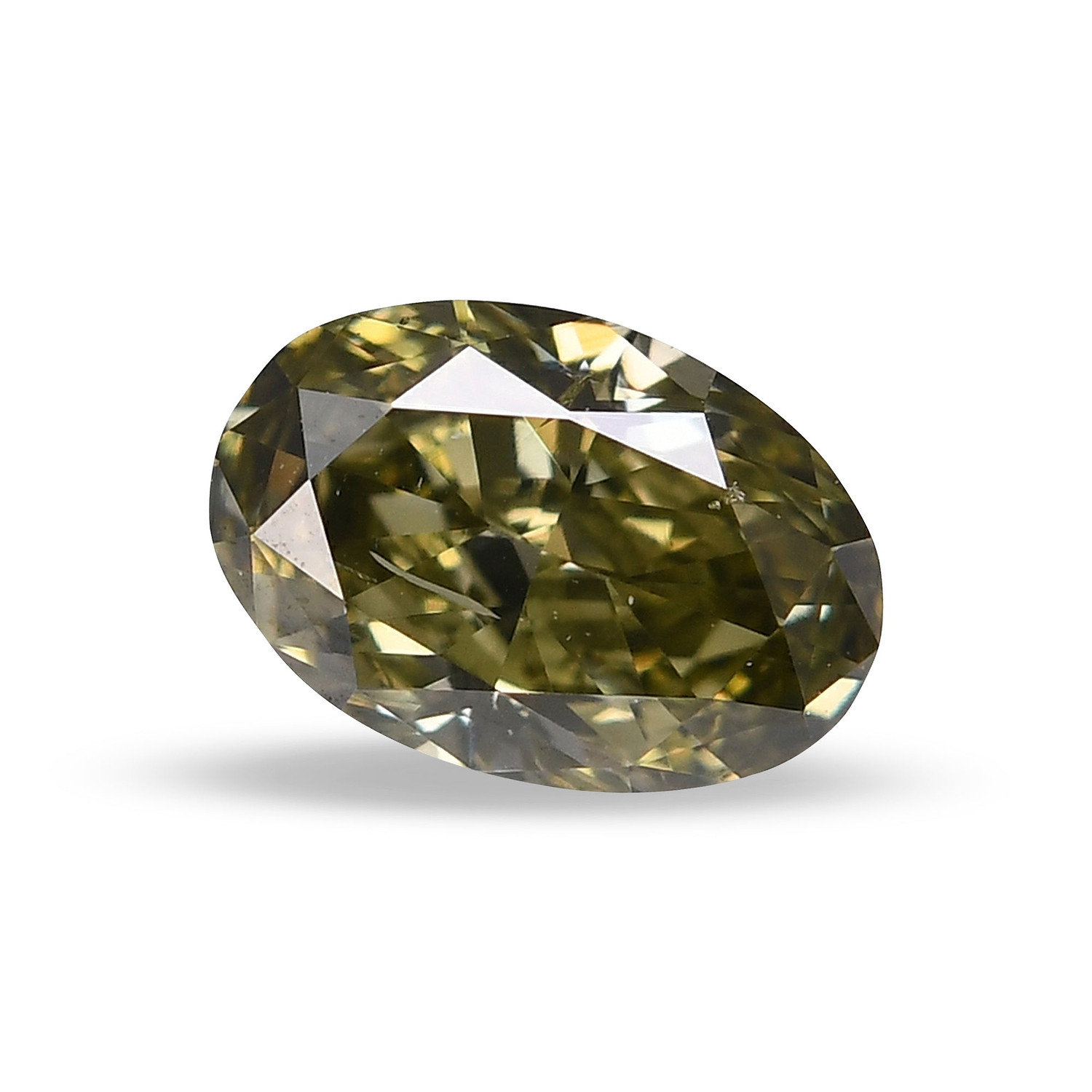 0.30 Carat Fancy Grayish Yellowish Green Oval Diamond  GIA