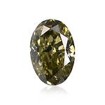 0.30 Carat Fancy Grayish Yellowish Green Oval Diamond  GIA