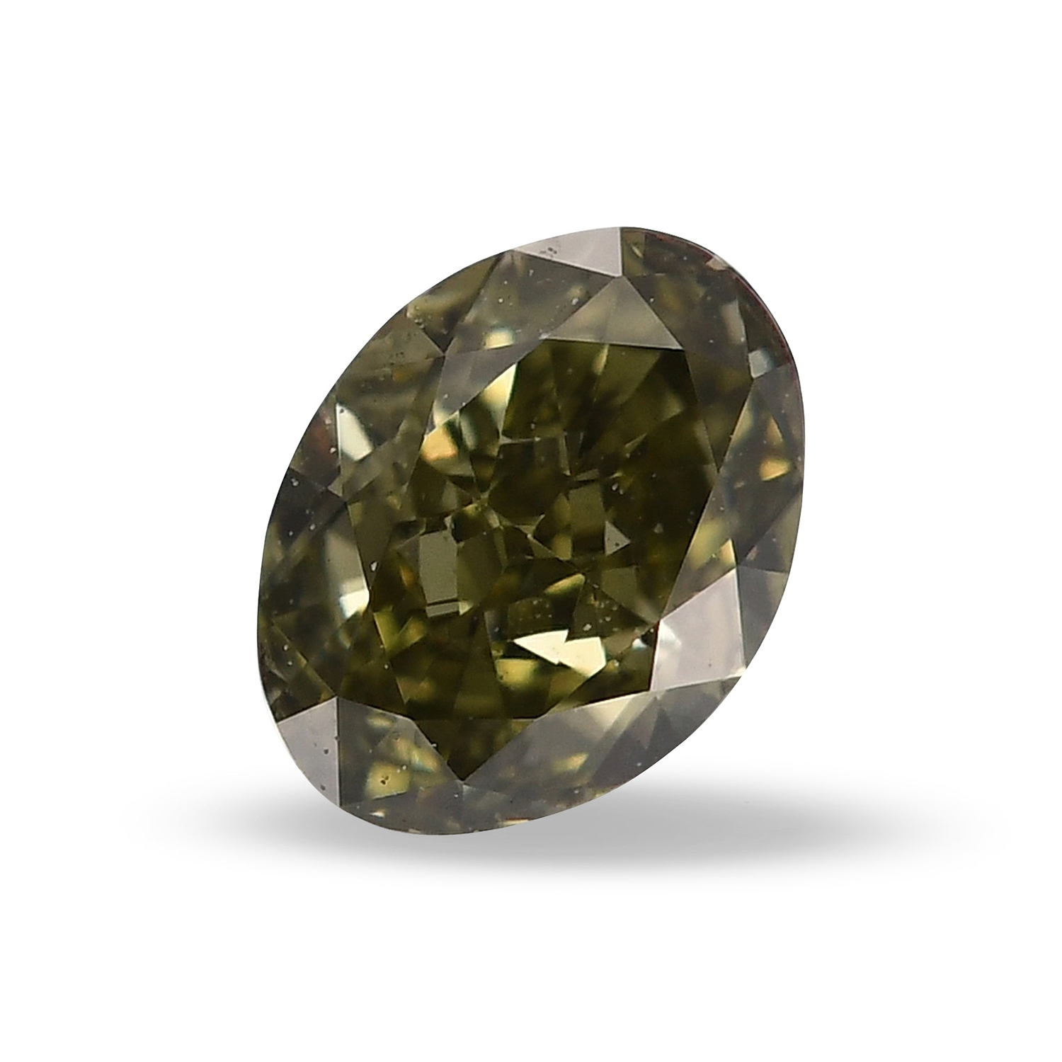0.30 Carat Fancy Deep Grayish Yellowish Green Oval Diamond  GIA