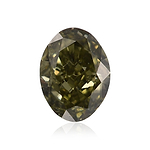 0.30 Carat Chameleon Green Oval Diamond  GIA