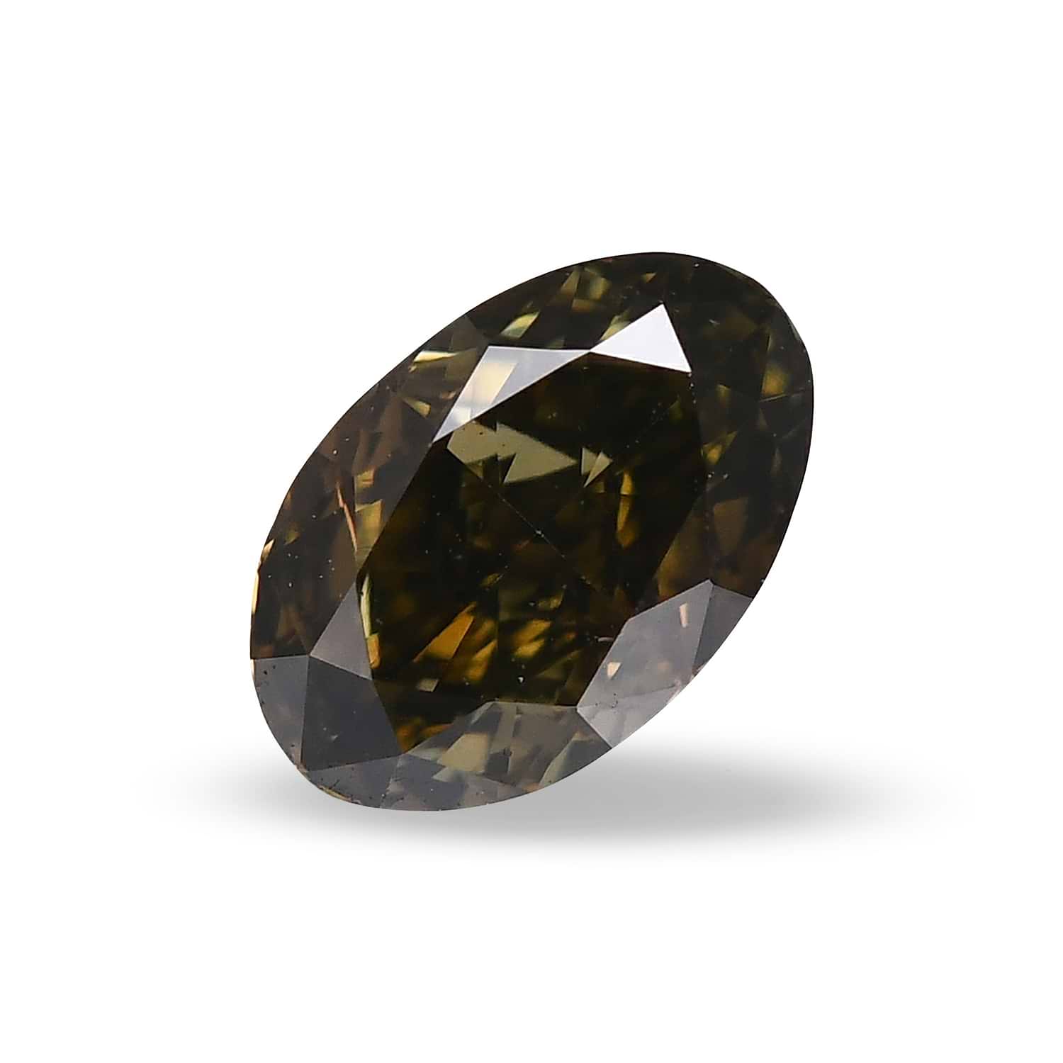 0.41 Carat Fancy Dark Gray Yellowish Green Oval Diamond SI1 GIA