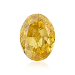 0.51 Carat Fancy Intense Orange Yellow Oval Diamond  GIA