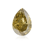 1.08 Carat Fancy Dark Brown Greenish Yellow Pear Diamond SI1 GIA