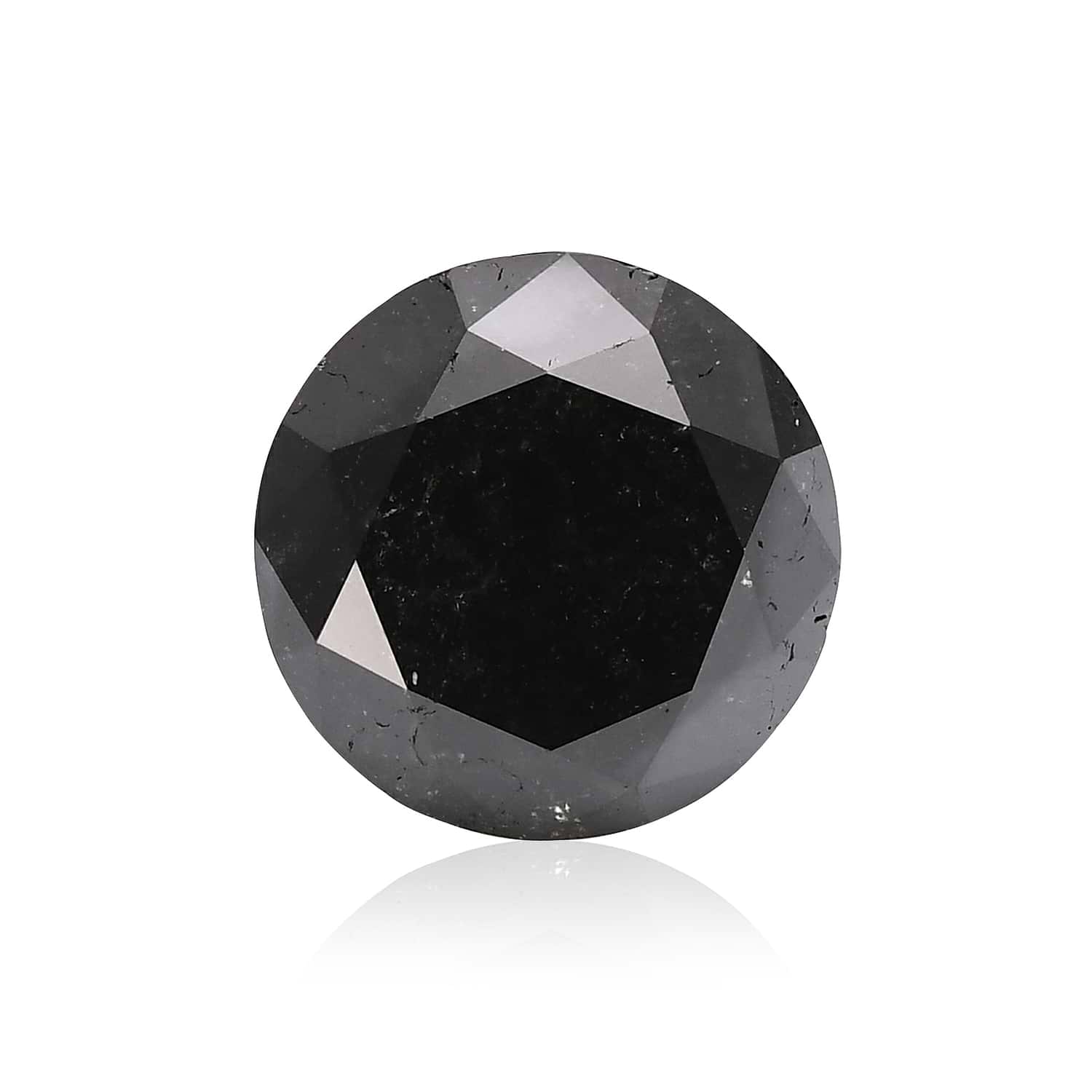 2.00 Carat Fancy Black Round Brillant Diamond GIA