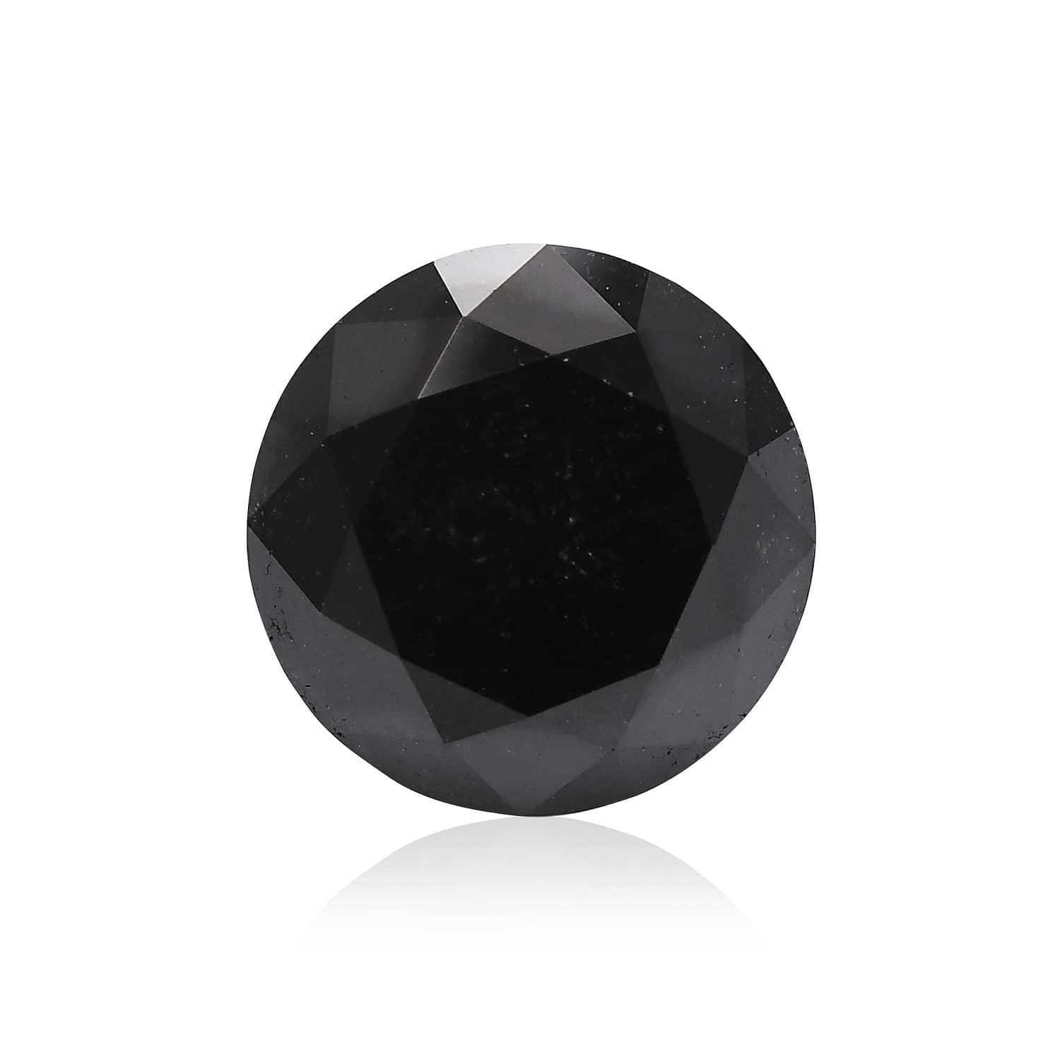 1.72 Carat Fancy Black Round Brilliant Diamond GIA