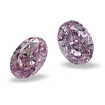 0.51 Carat Fancy Purplish Pink Oval Diamonds I1