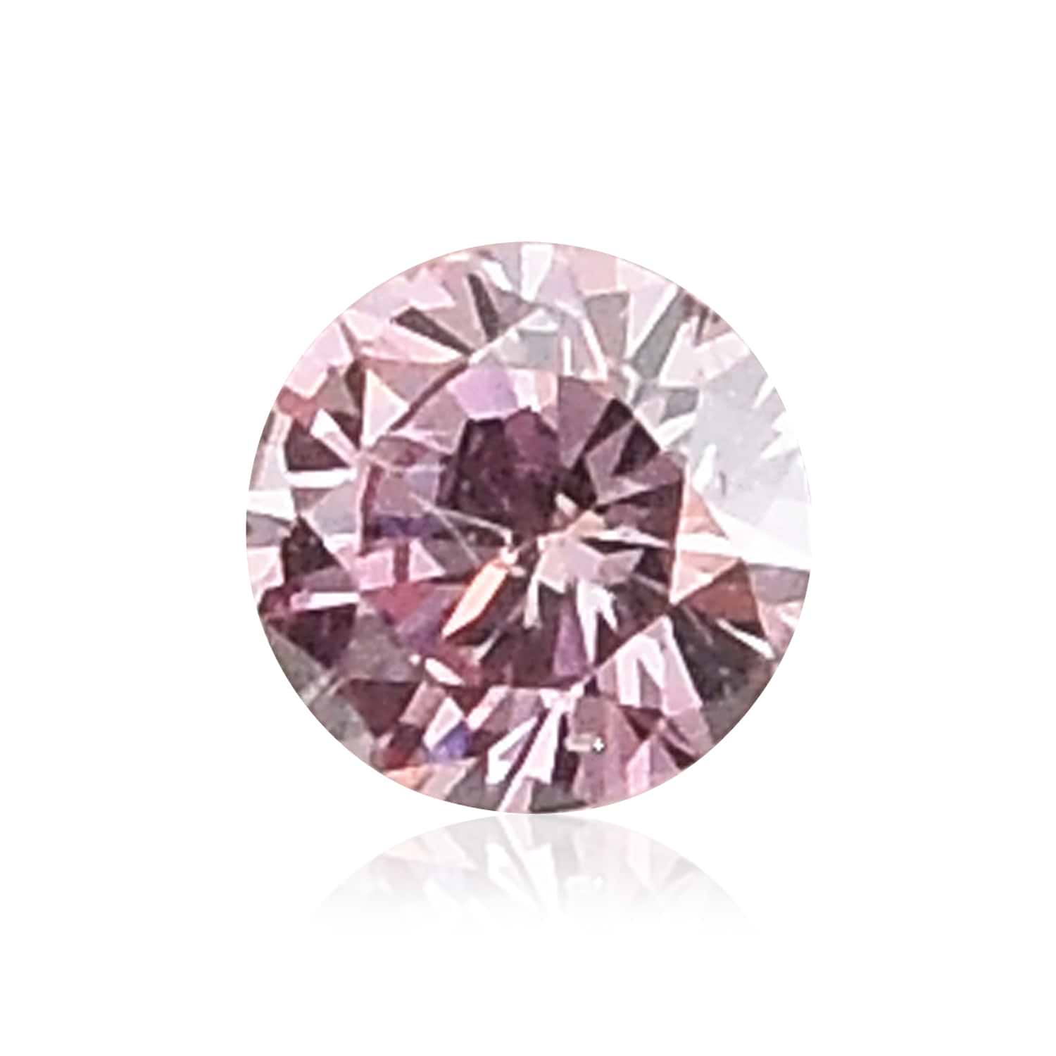 0.06 Carat Fancy Purplish Pink Round Brillant Diamond GIA