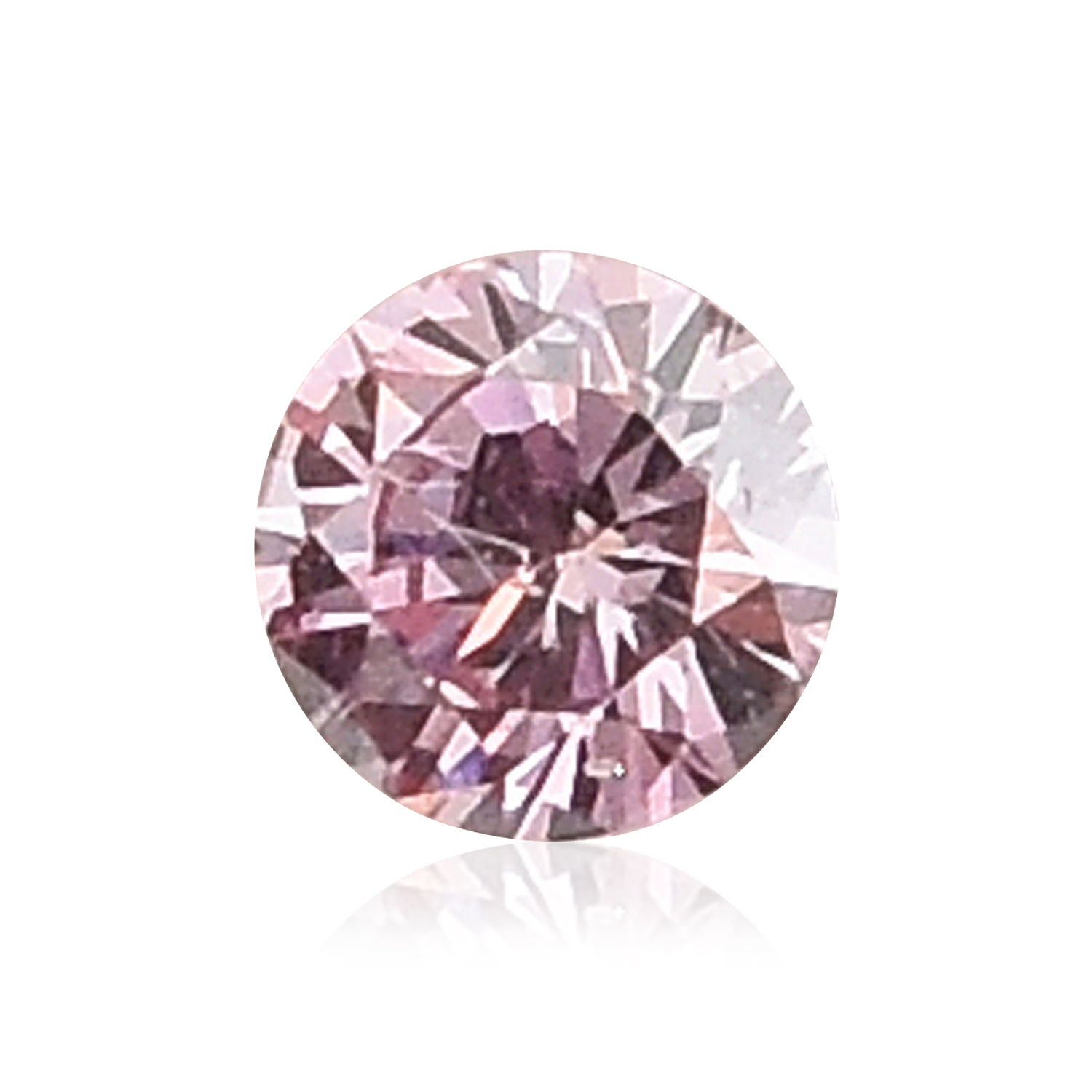 0.06 Carat Fancy Purplish Pink Round Brillant Diamond  GIA