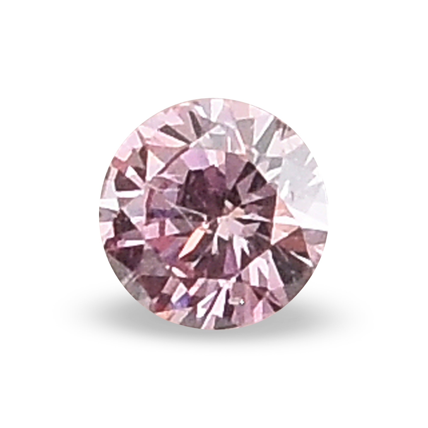 0.06 Carat Fancy Purplish Pink Round Brillant Diamond  GIA