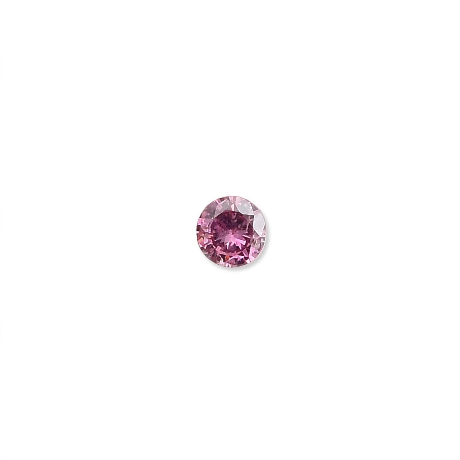0.05 Carat Fancy Intense Pink Round Brillant Diamond GIA