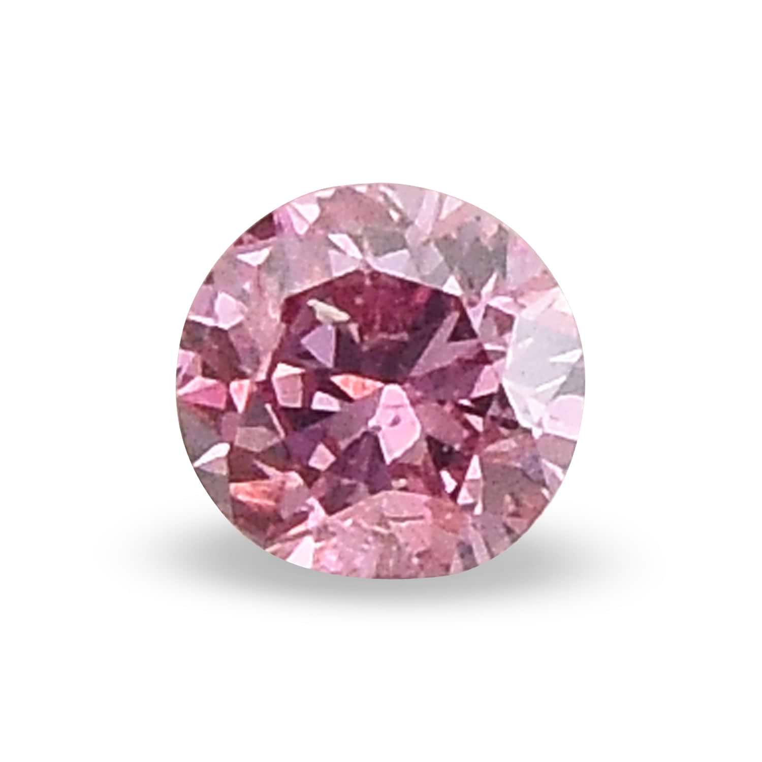 0.07 Carat Fancy Intense Purplish Pink Round Brillant Diamond GIA