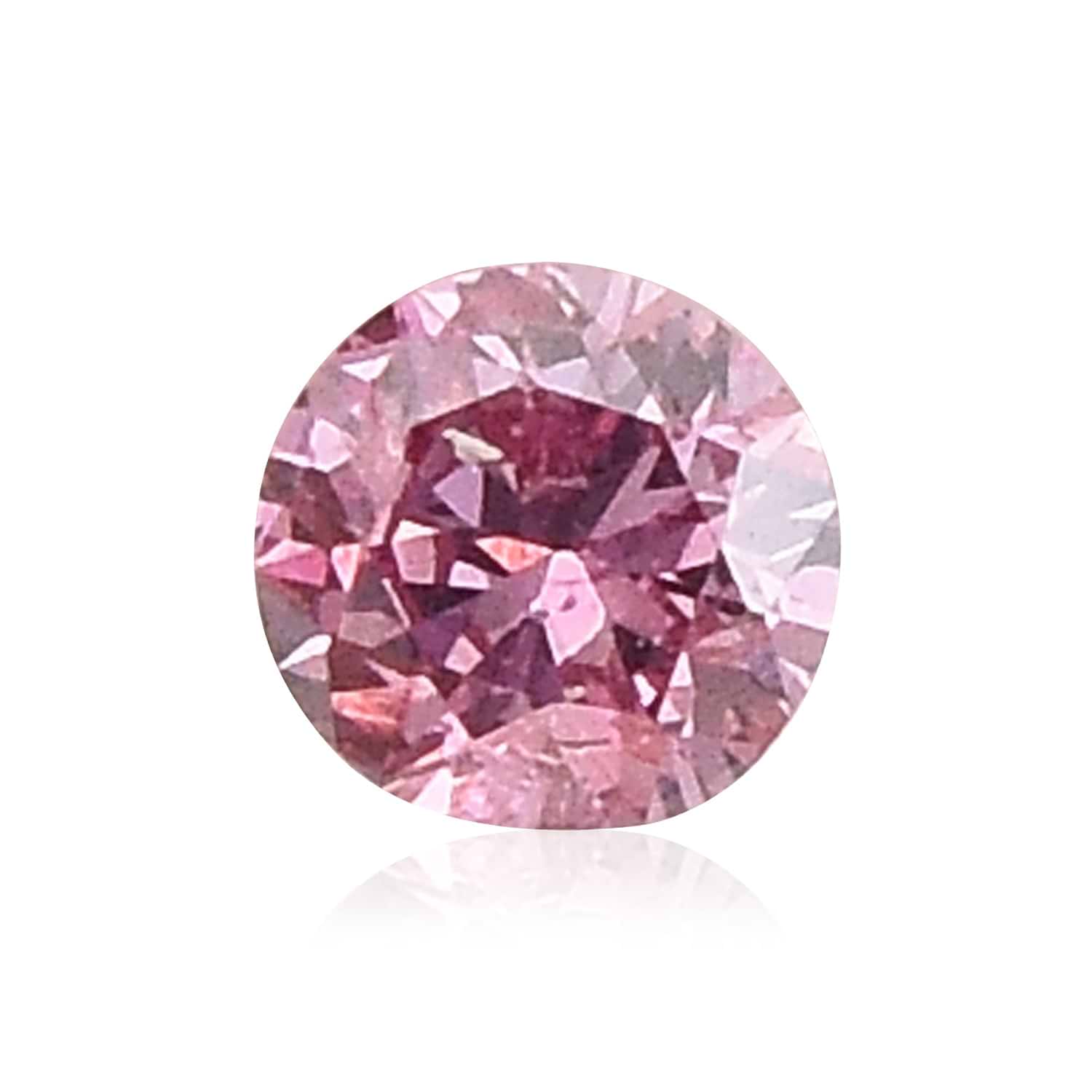 0.07 Carat Fancy Intense Purplish Pink Round Brillant Diamond GIA