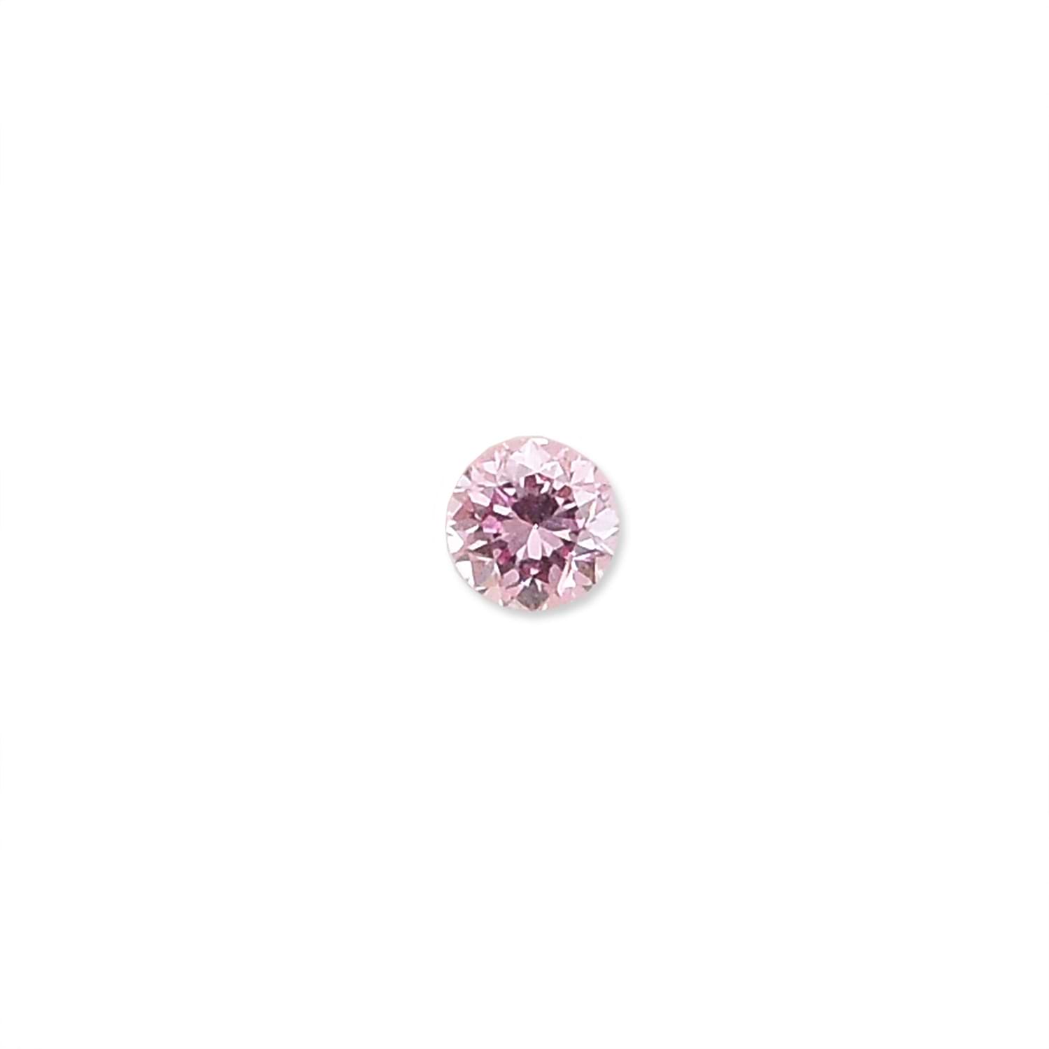 0.04 Carat Fancy Purplish Pink Round Brillant Diamond GIA