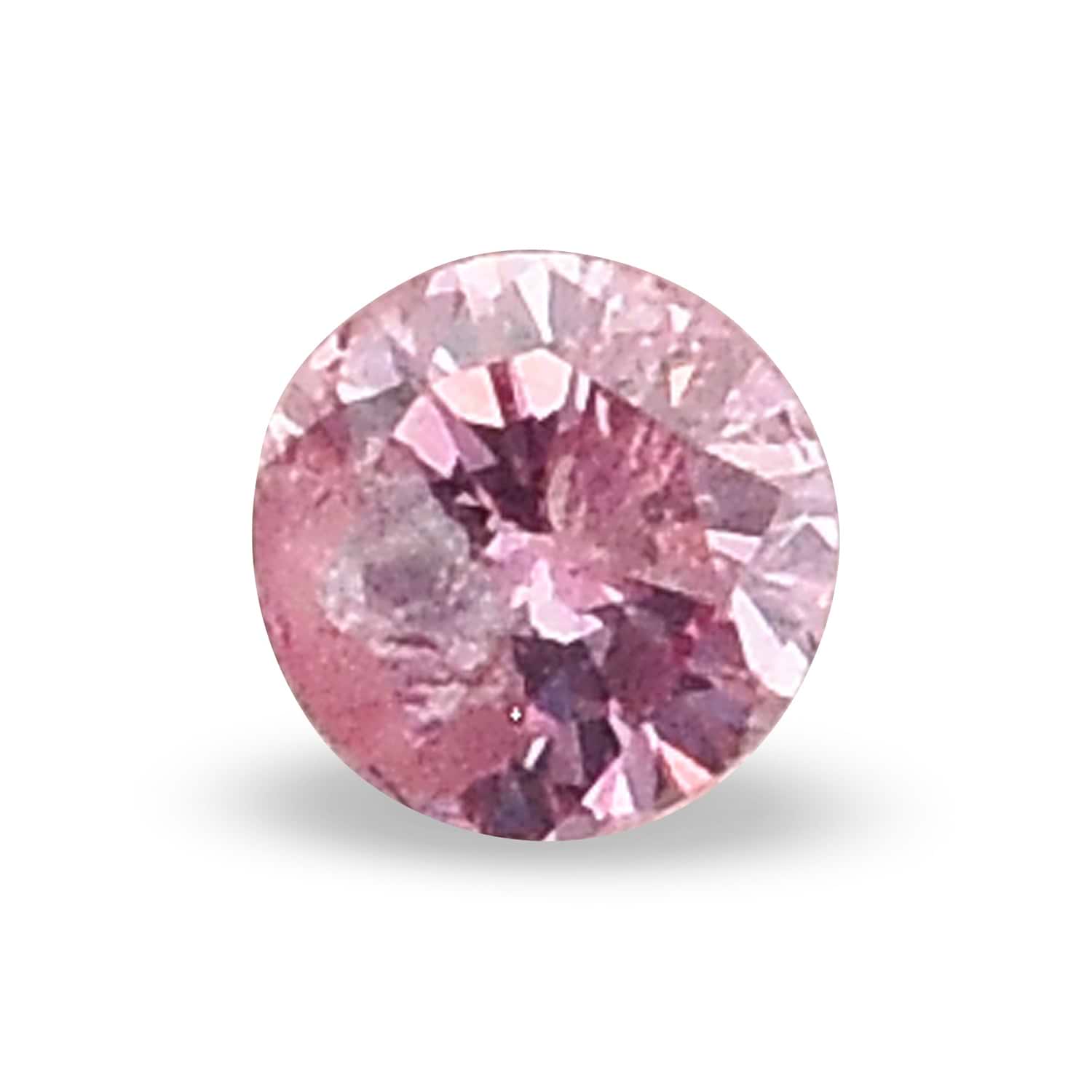 0.06 Carat Fancy Intense Purplish Pink Round Brillant Diamond (I2) GIA